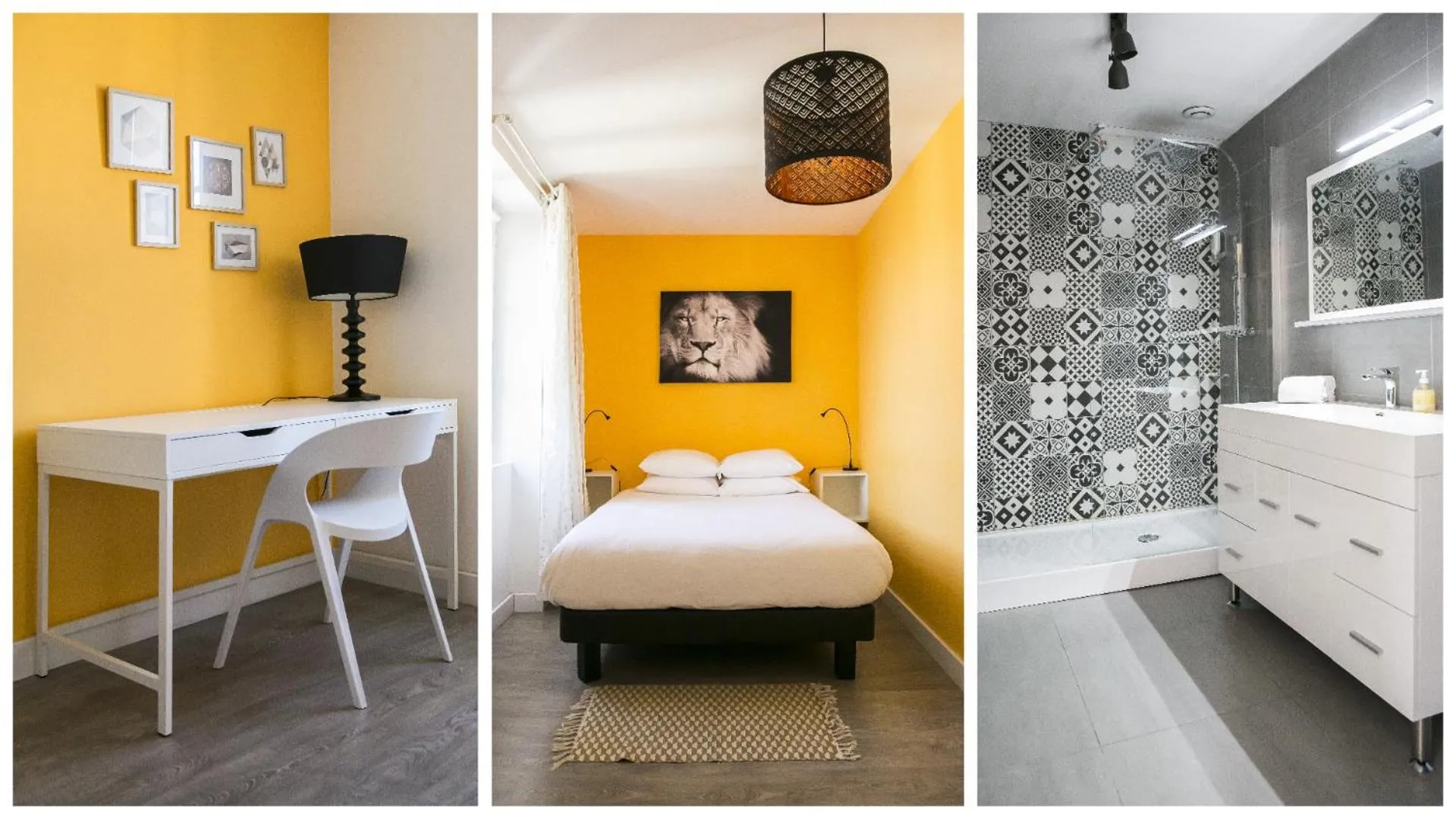Bathroom, Bed in URBAN LOFT & SPA Marseille