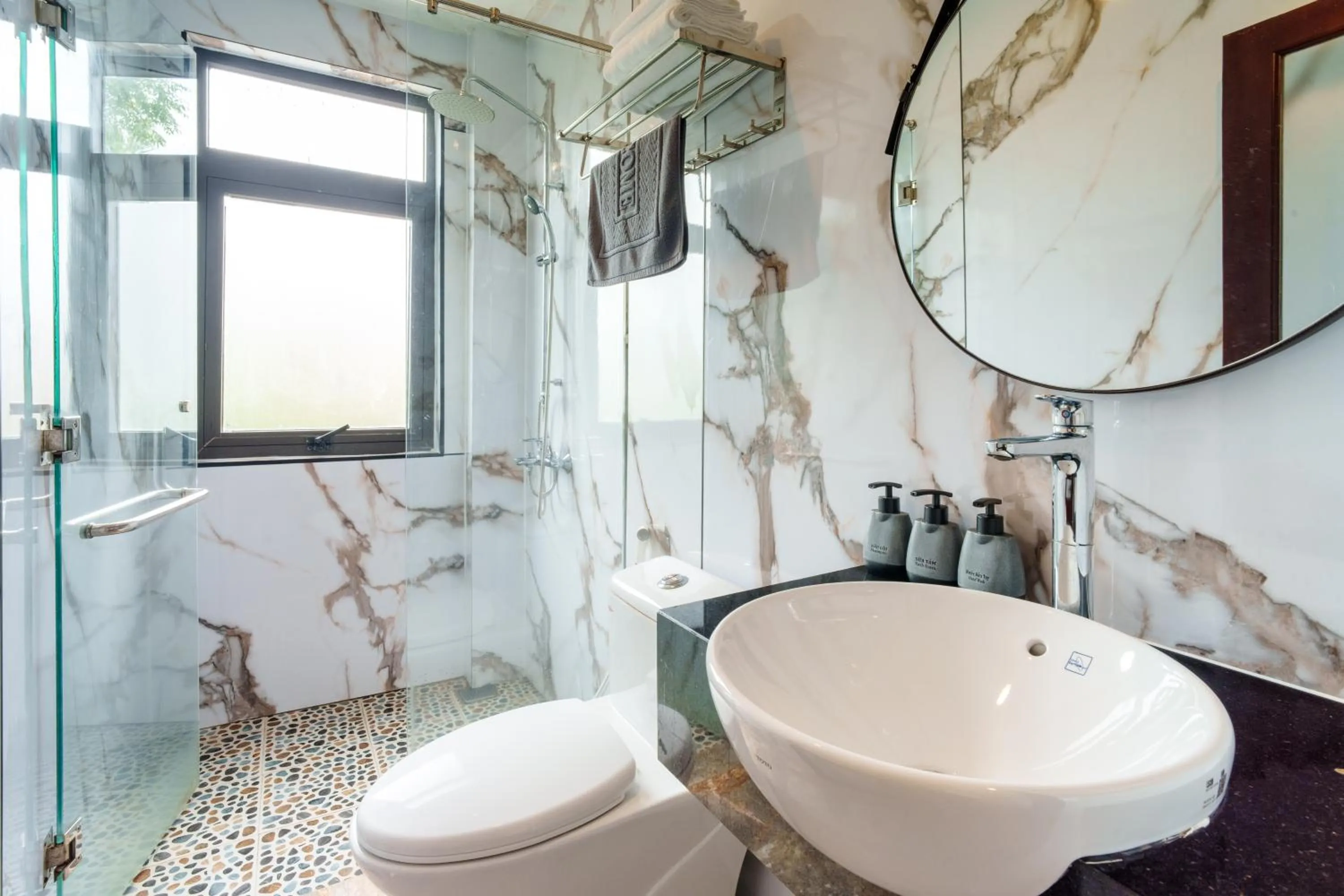 Shower in Serene Riverside Hotel Hoi An