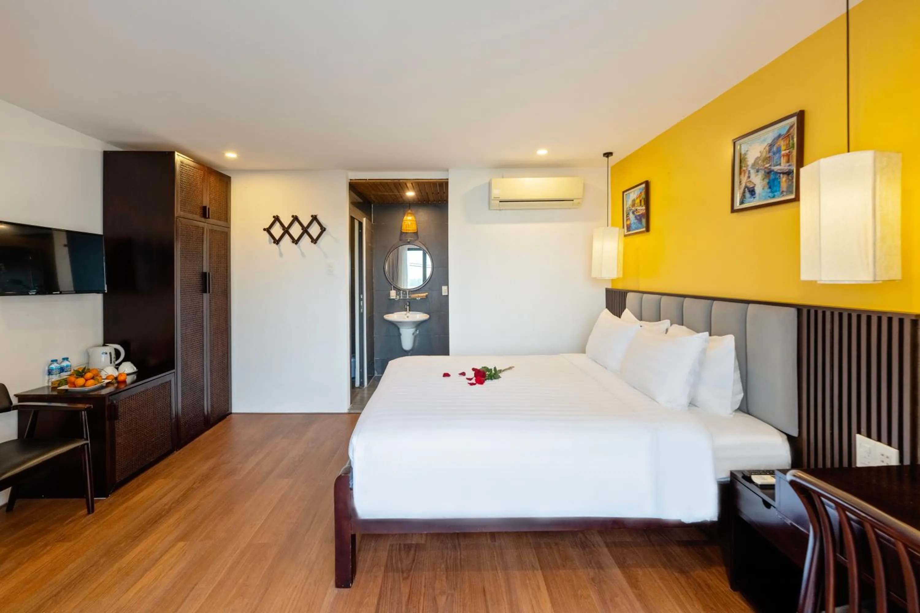 Bedroom, Bed in Serene Riverside Hotel Hoi An