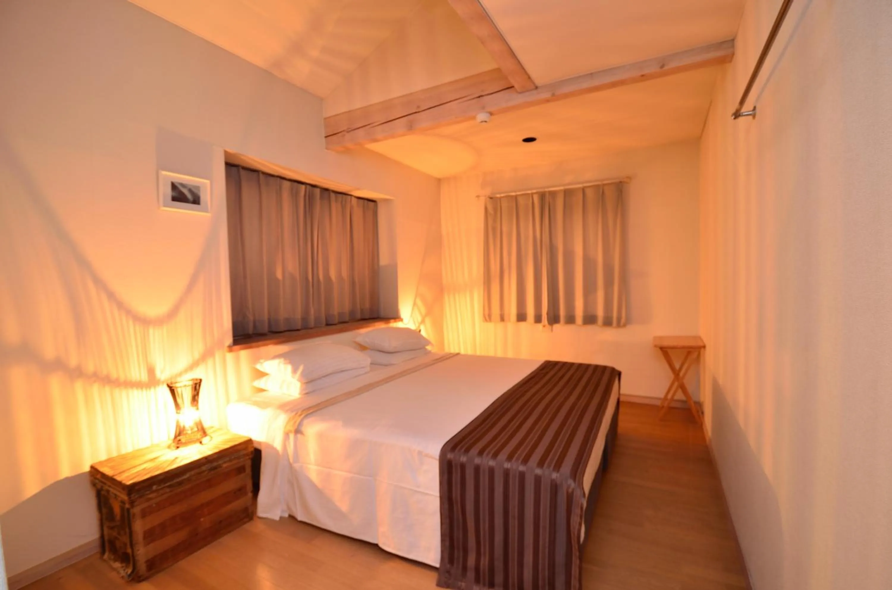 Decorative detail, Bed in Hakuba Haven Lodge