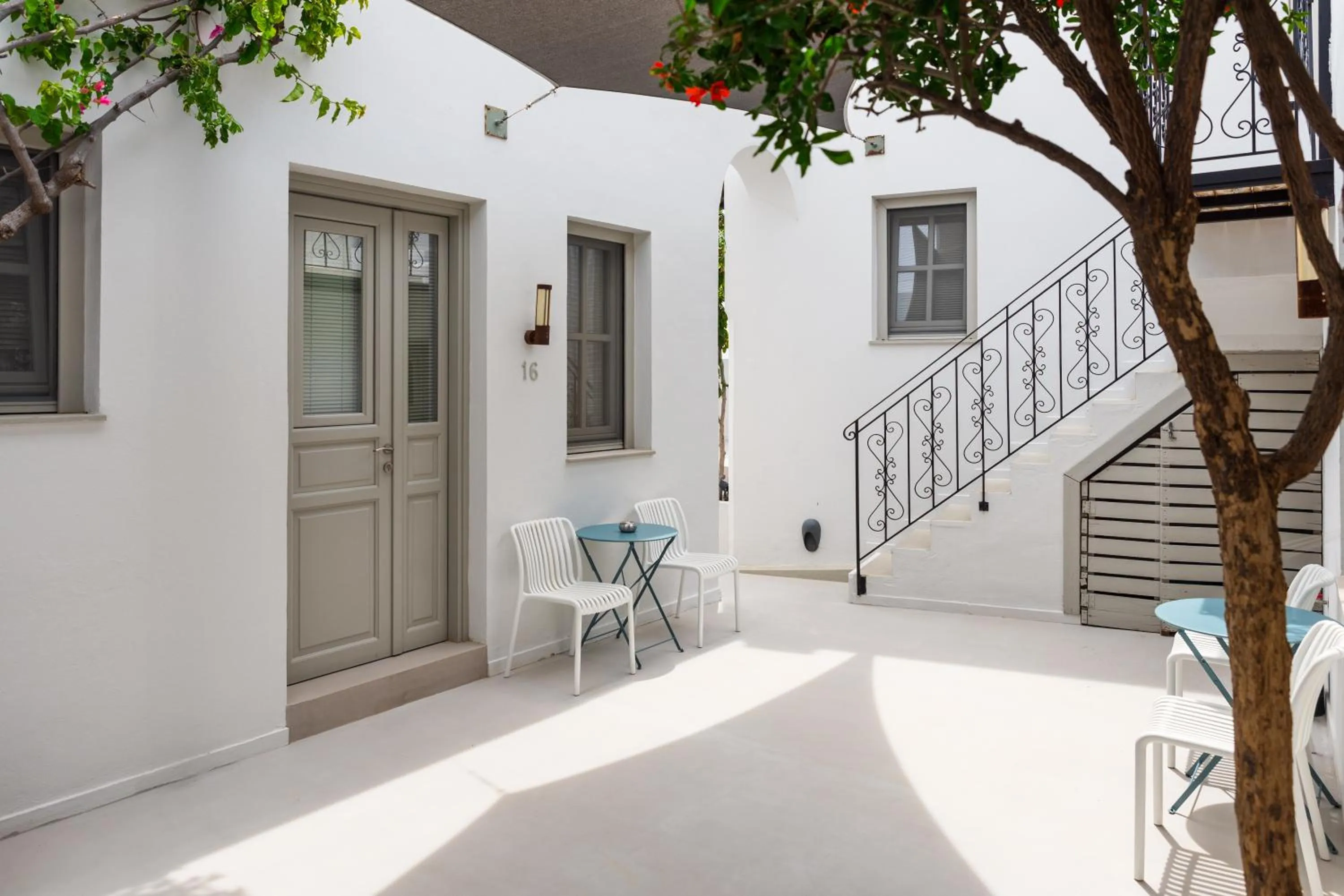 Inner courtyard view in Lindos Comfy Suites