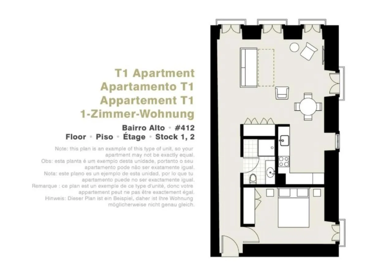 Floor plan in LSA Bairro Alto by Numa