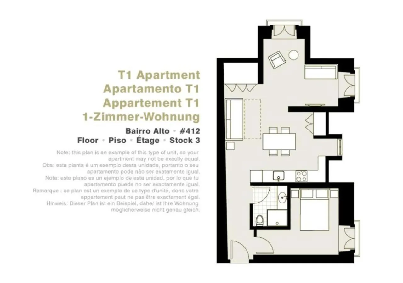 Floor plan in LSA Bairro Alto by Numa