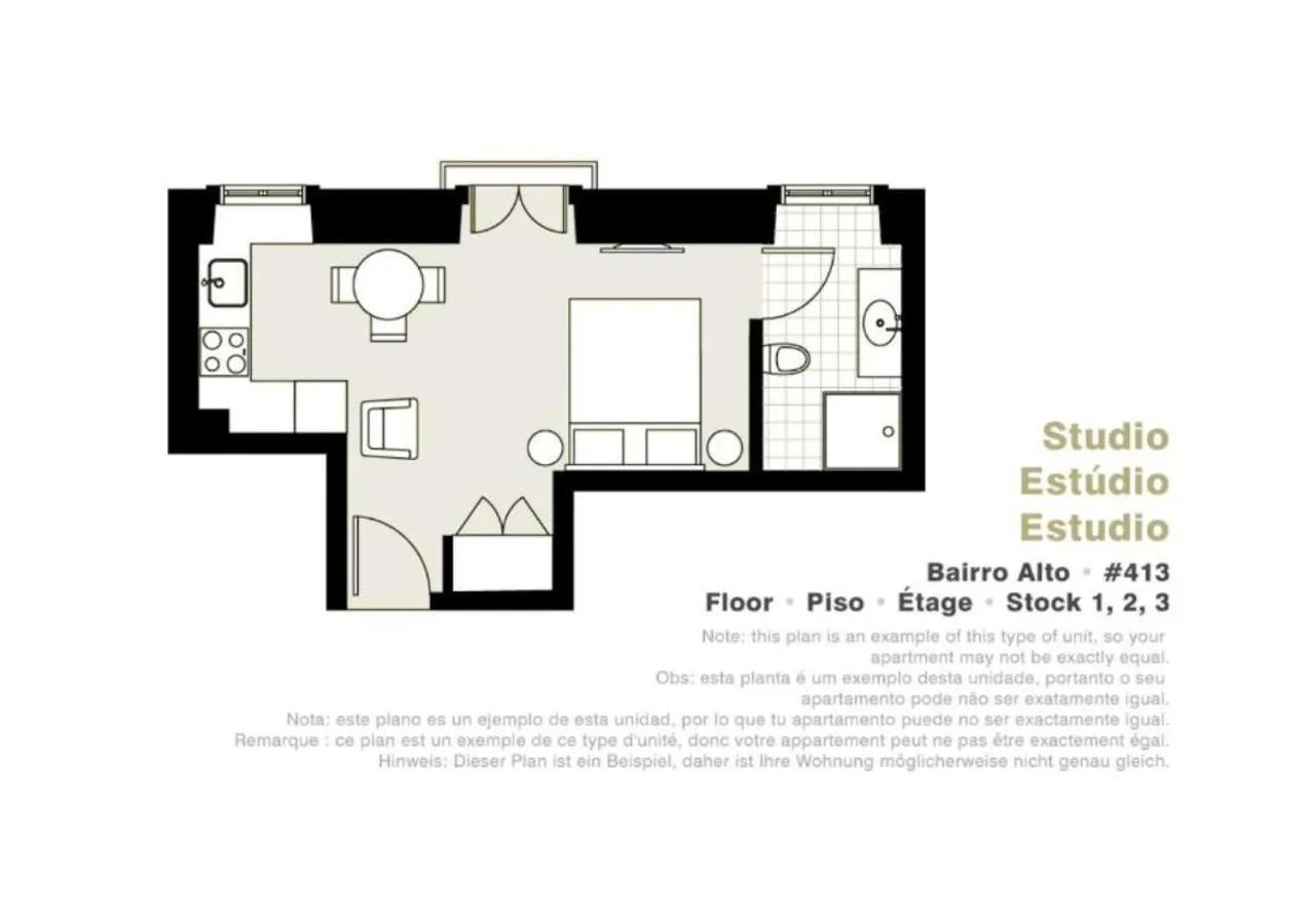 Floor plan in LSA Bairro Alto by Numa