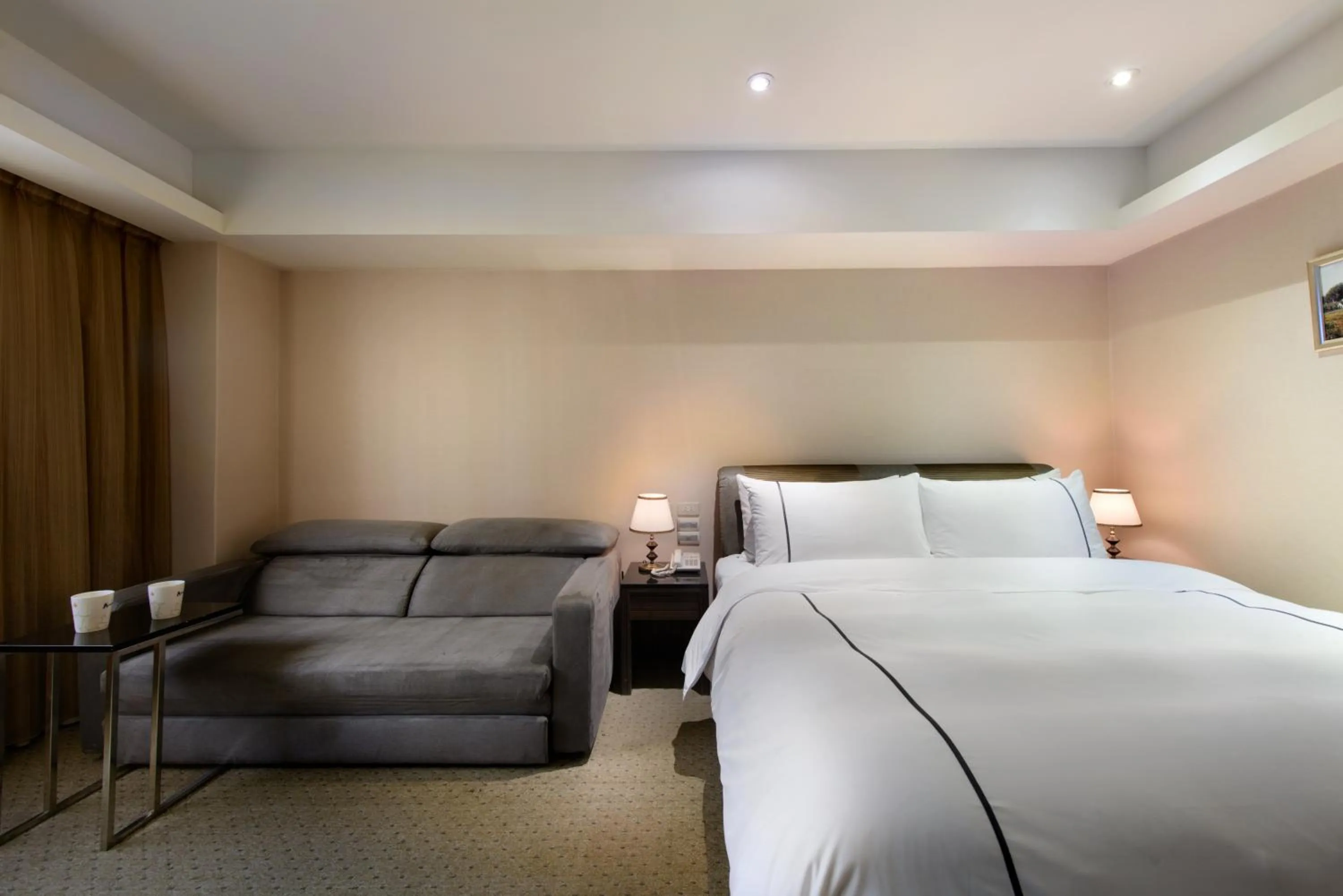 Bed in K Hotel Taipei