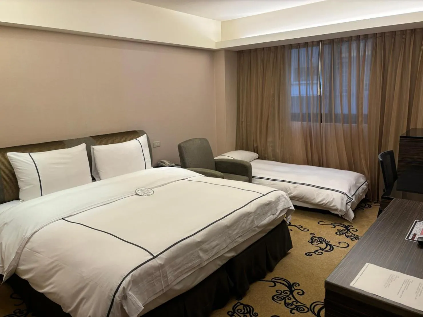 Bed in K Hotel Taipei