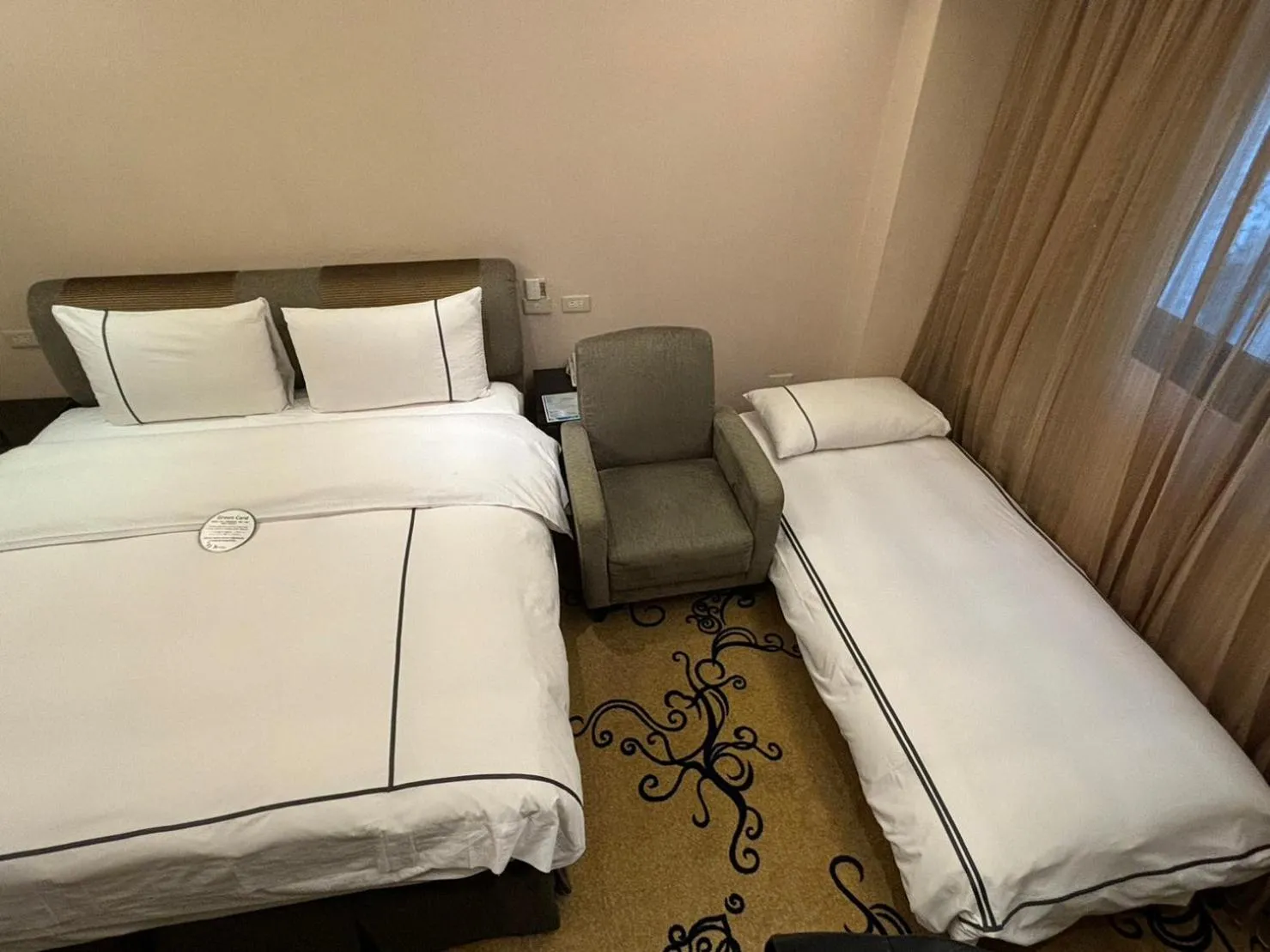 Bed in K Hotel Taipei