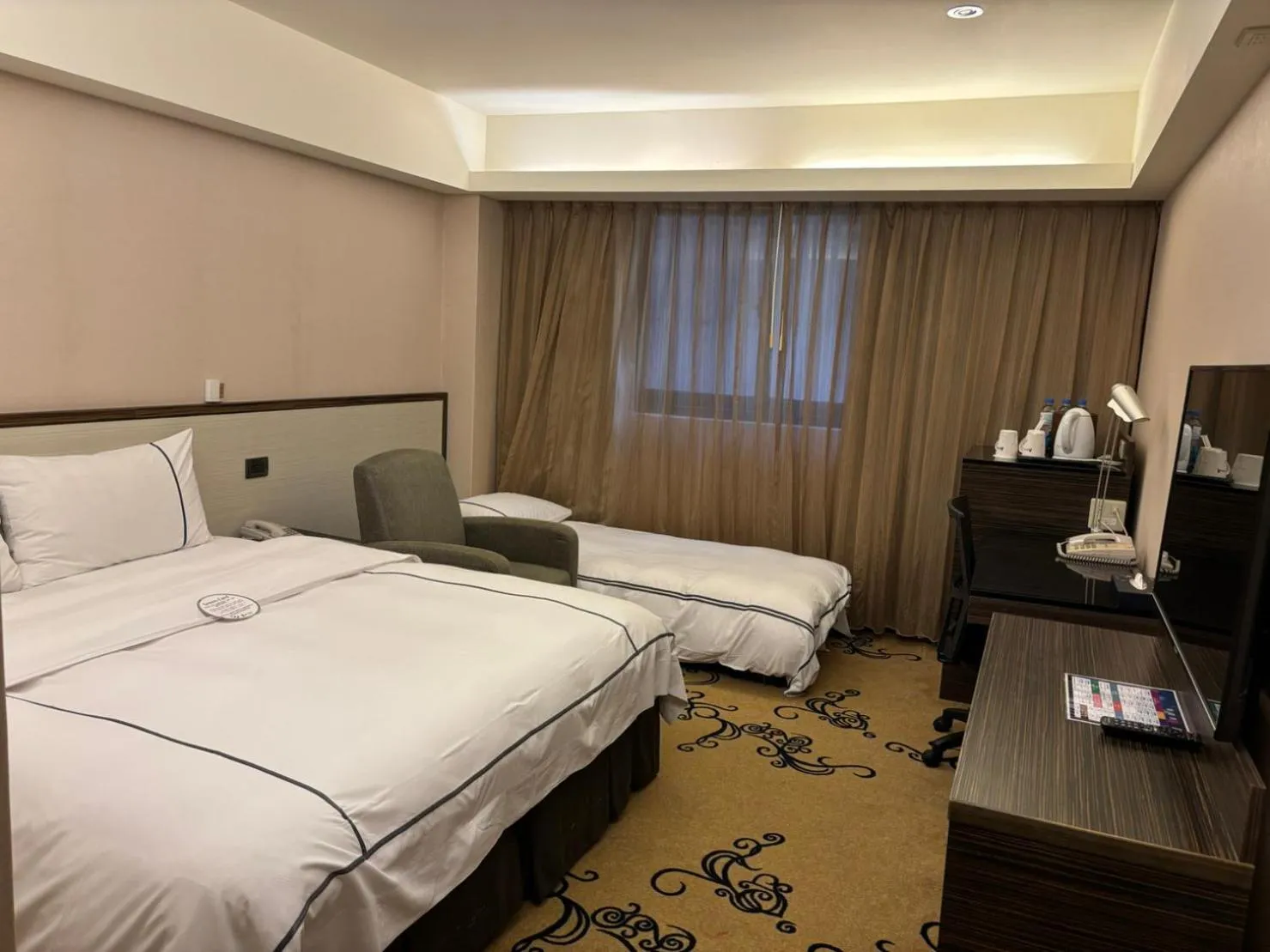 Bed in K Hotel Taipei