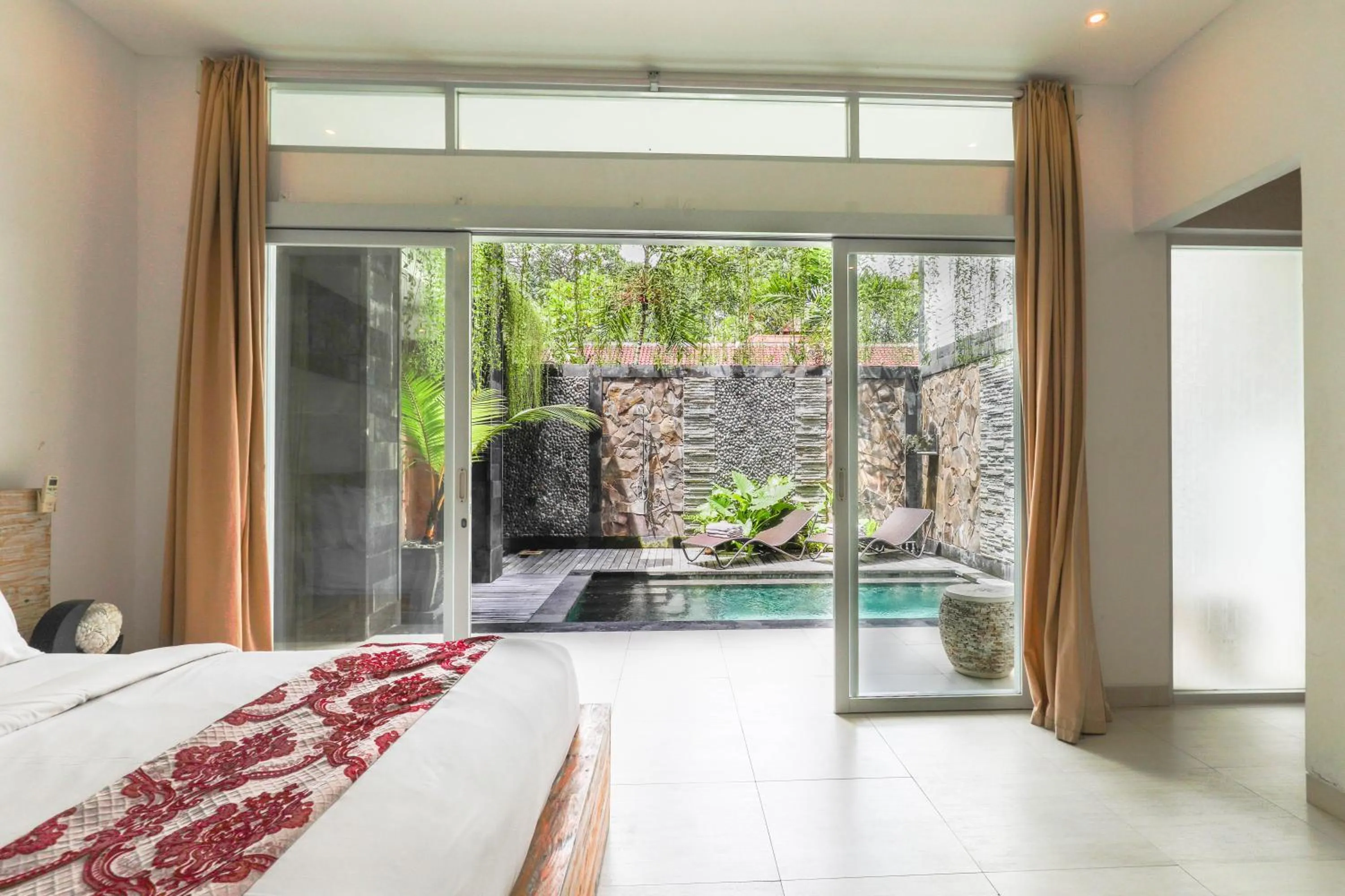Balcony/Terrace, Bed in Puri Bagus Villa by Great Bali Villas