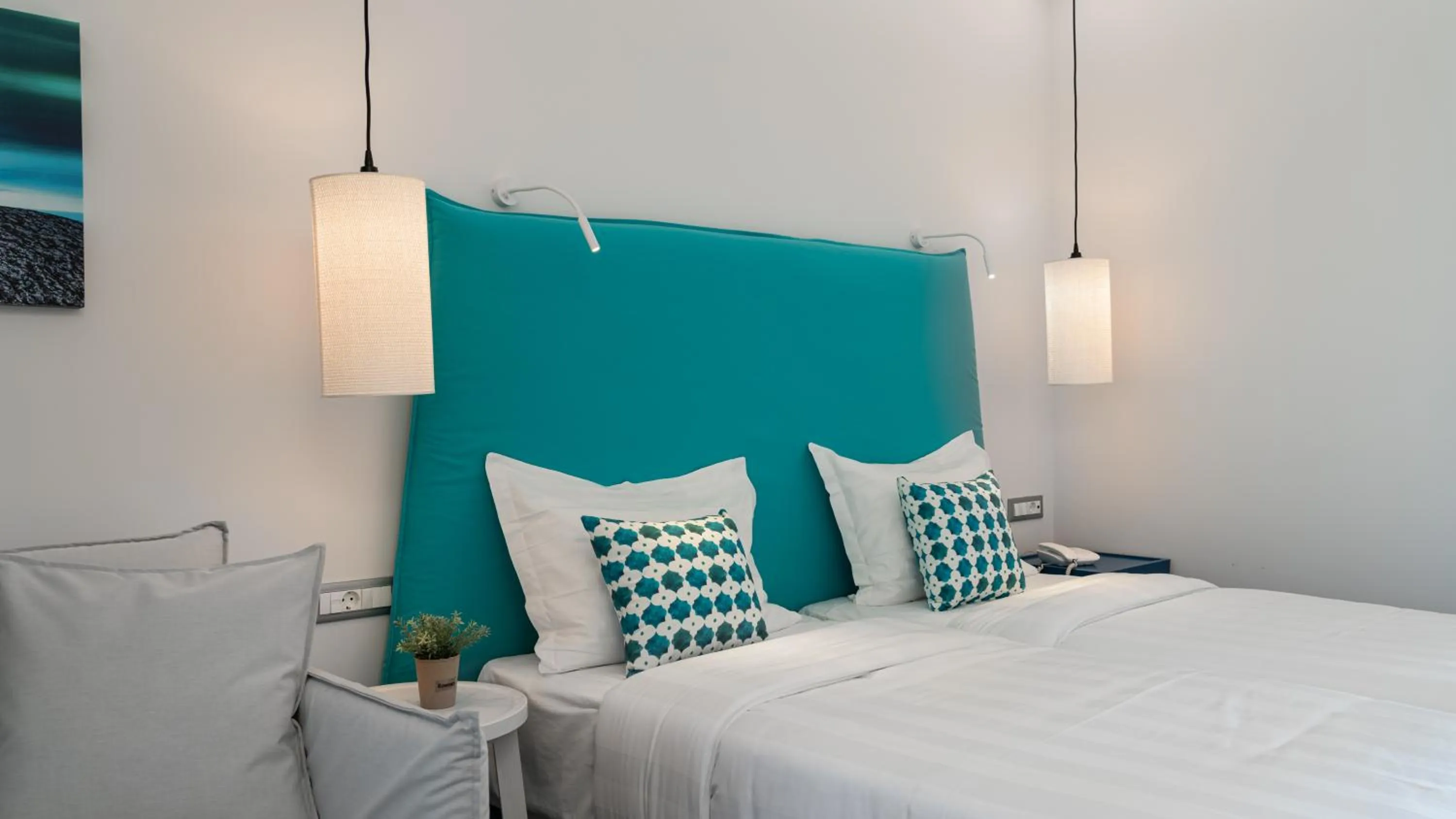 Bed in Acharavi Beach Hotel