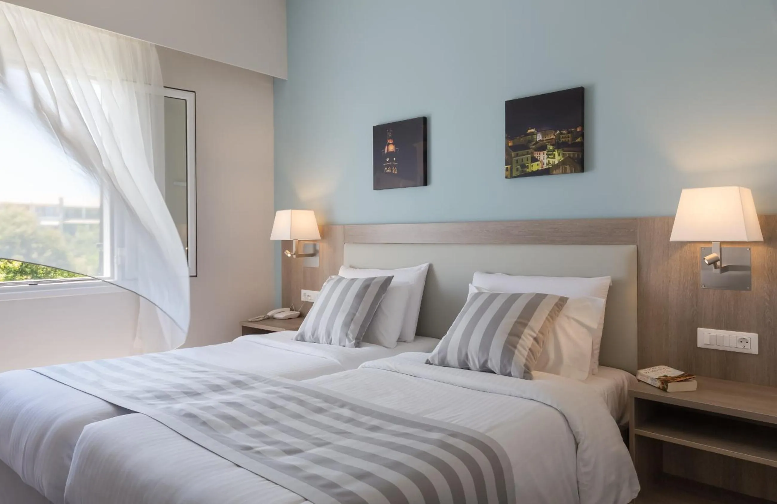 Bedroom, Bed in Acharavi Beach Hotel