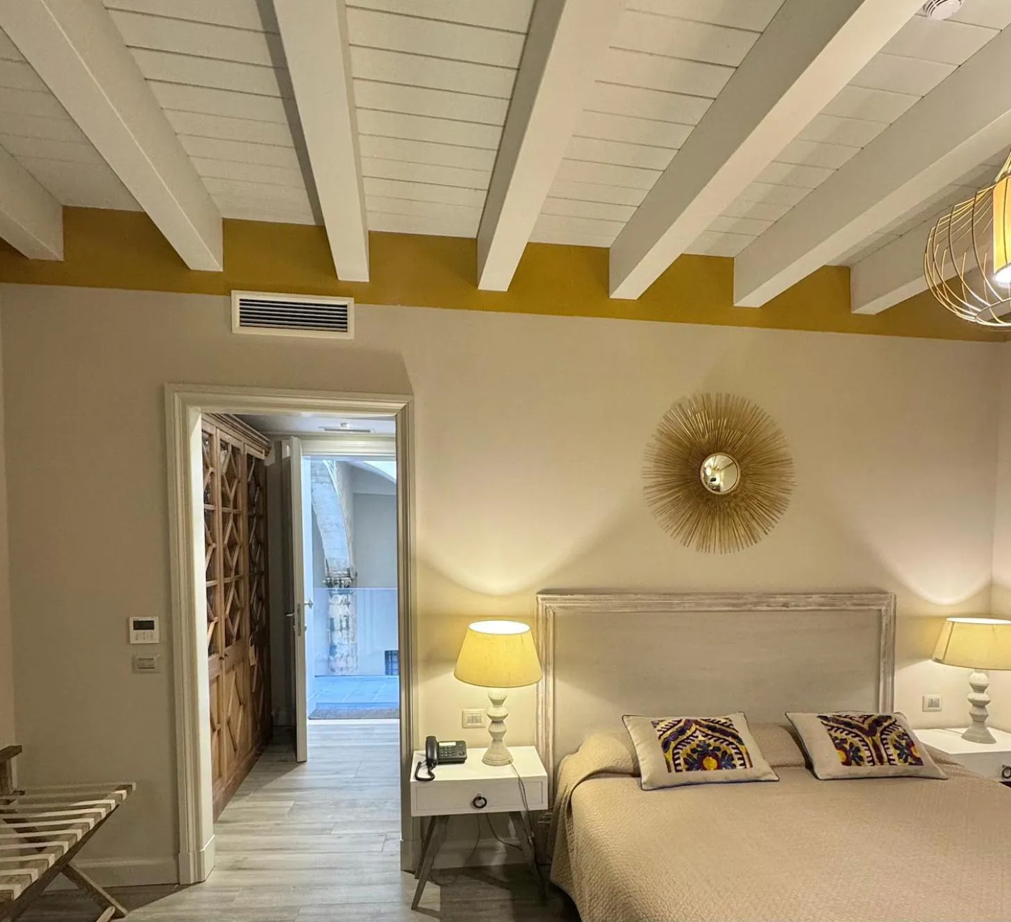 Decorative detail, Bed in Hotel San Michele