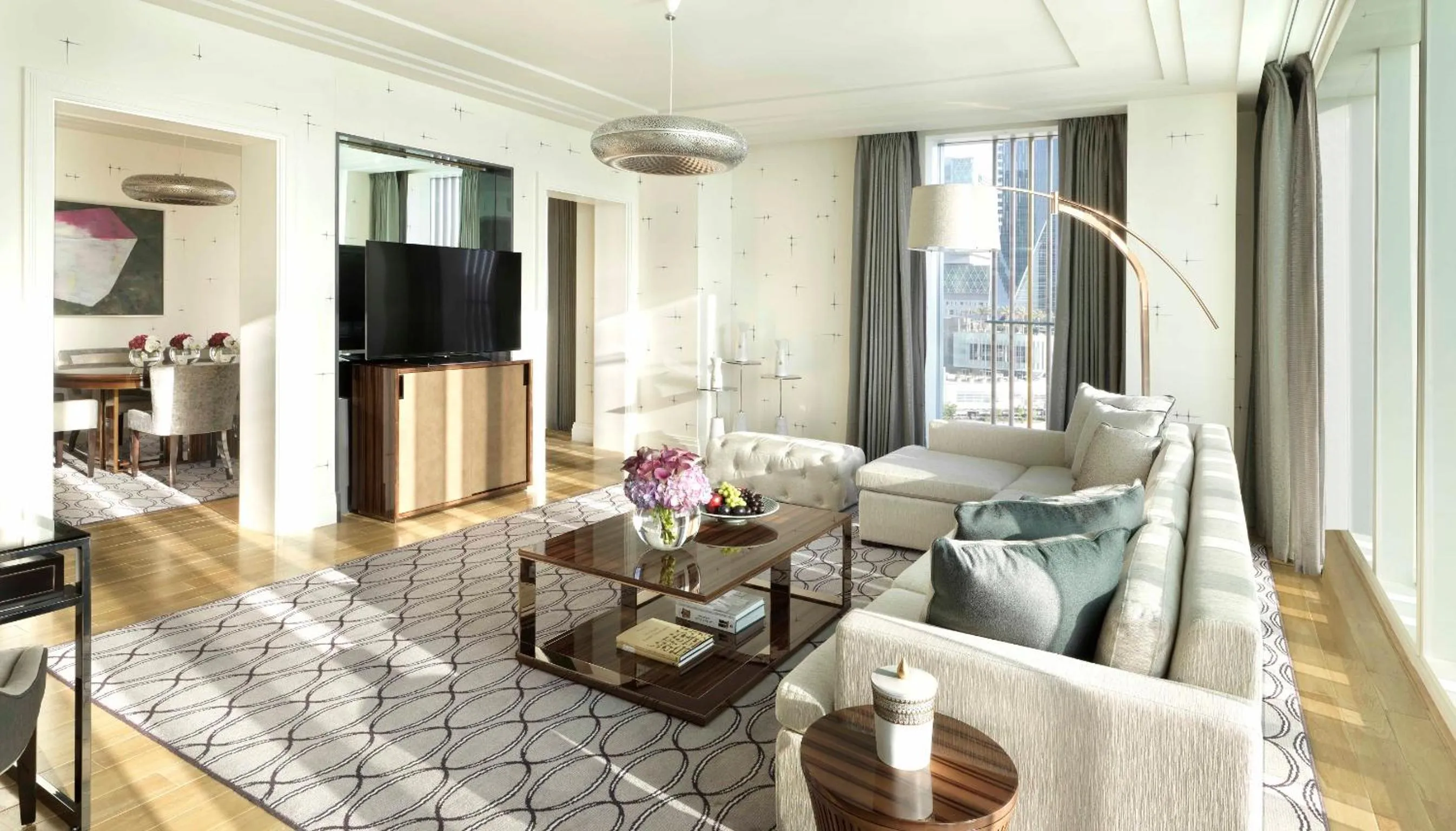 Living room, Bed in Four Seasons Hotel Abu Dhabi at Al Maryah Island