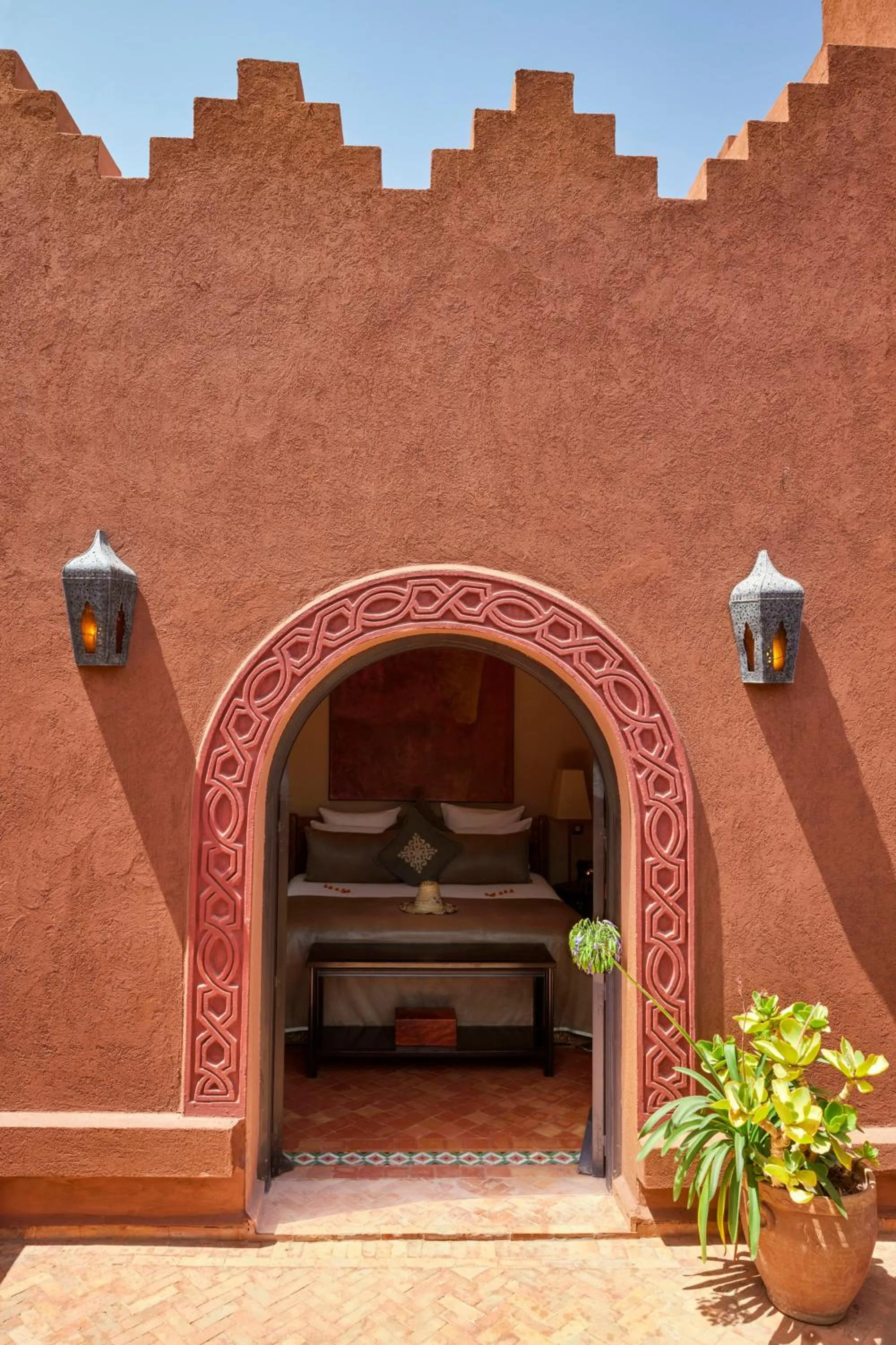 Facade/entrance in Kasbah Tamadot - Sir Richard Branson's Moroccan Retreat