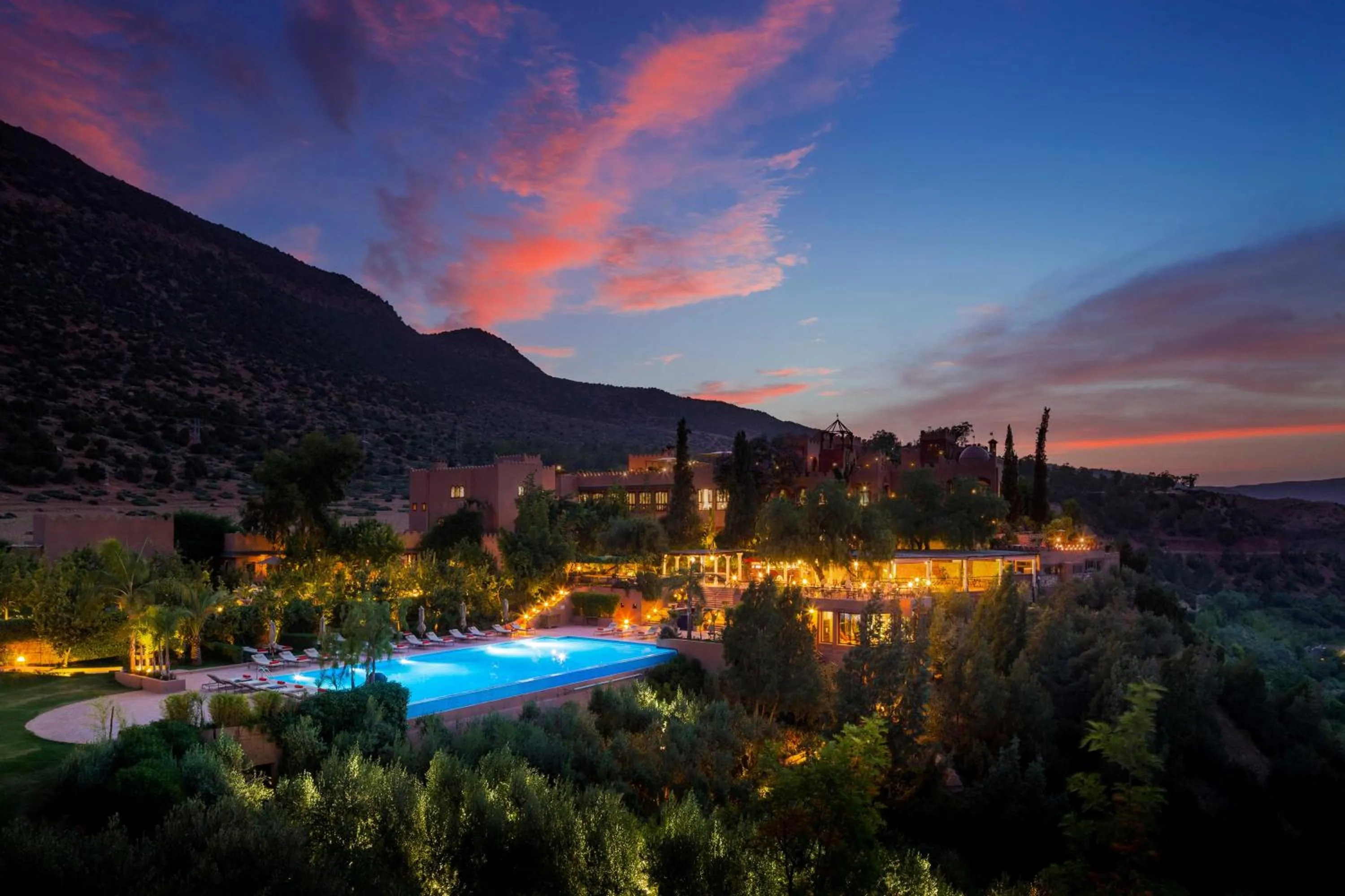 Swimming pool in Kasbah Tamadot - Sir Richard Branson's Moroccan Retreat