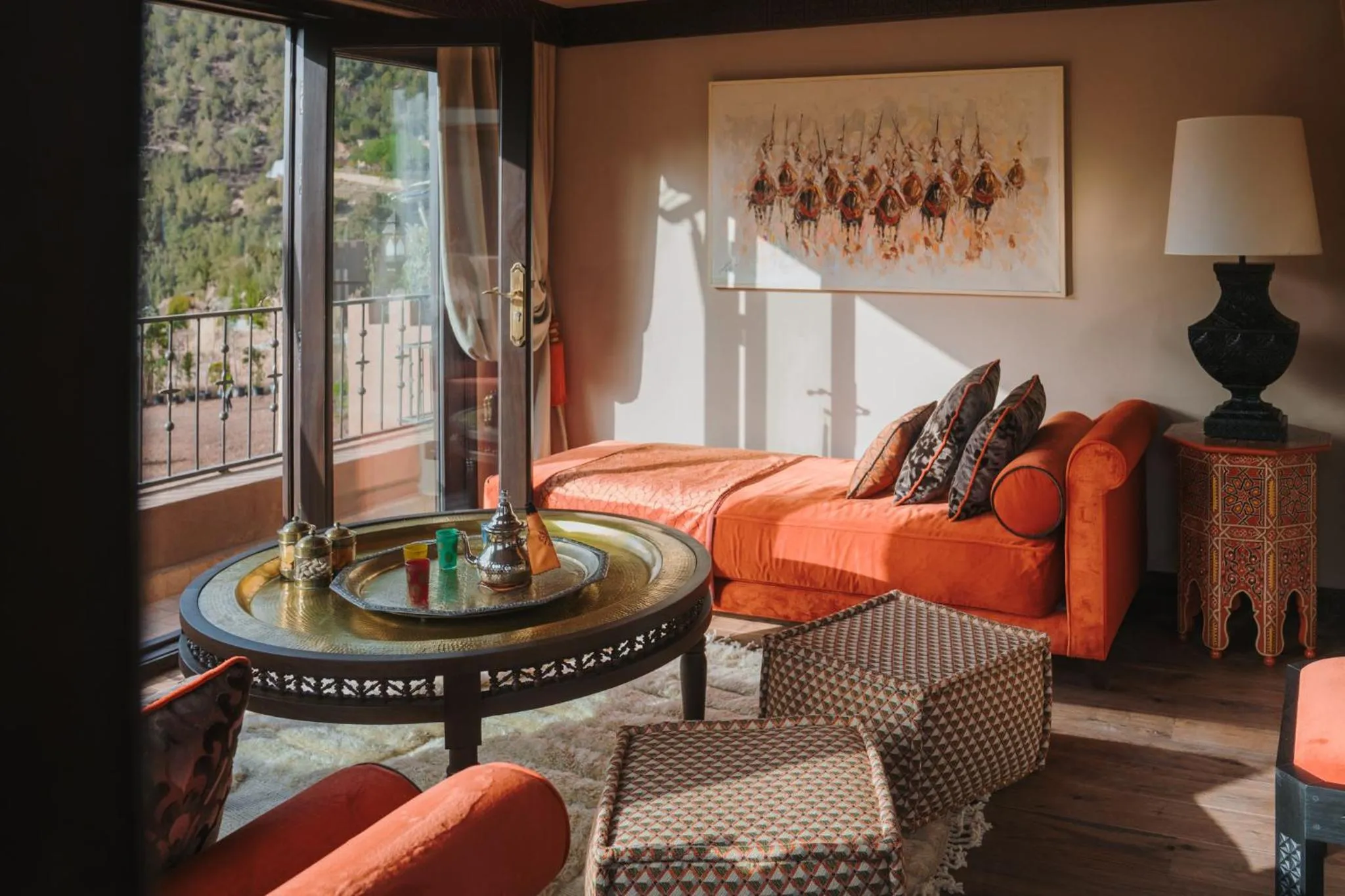 Living room in Kasbah Tamadot - Sir Richard Branson's Moroccan Retreat