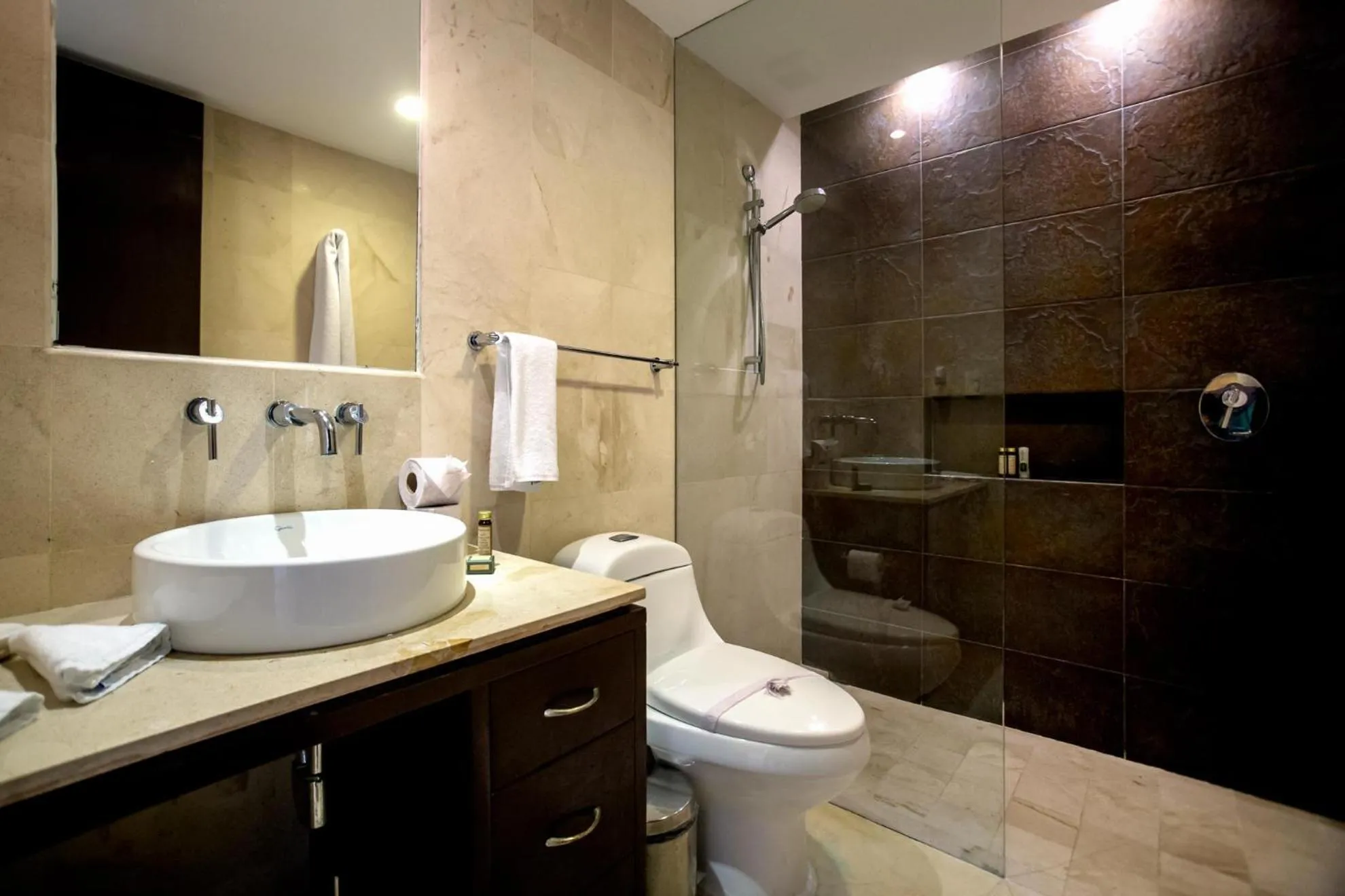 Shower in Luxurious & Central Condo In Playa Steps From The Beach