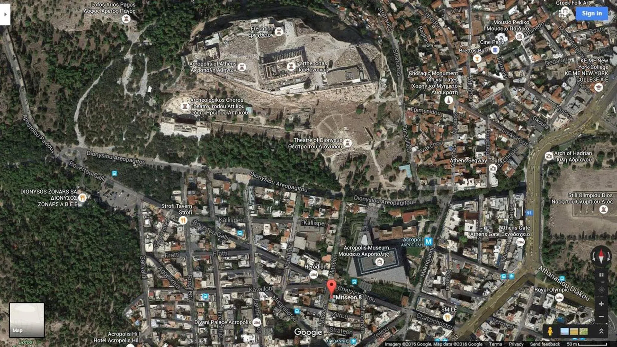 Bird's eye view in Apartment at the foothills of Acropolis