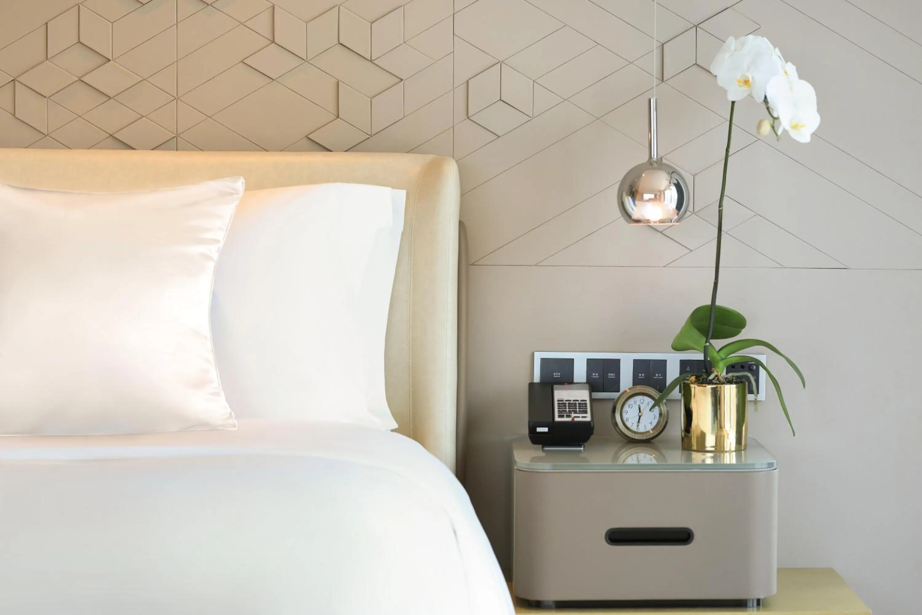 Decorative detail, Bed in InterContinental Beijing Sanlitun by IHG