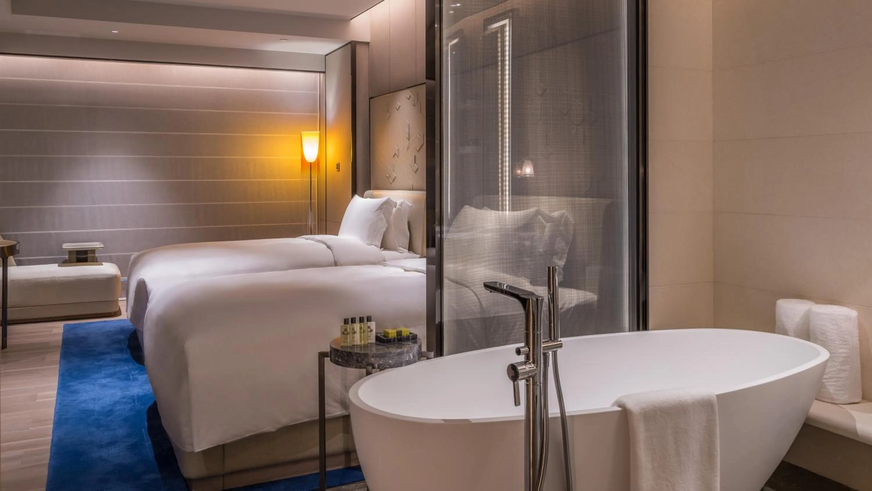 Bathroom, Bed in InterContinental Beijing Sanlitun by IHG