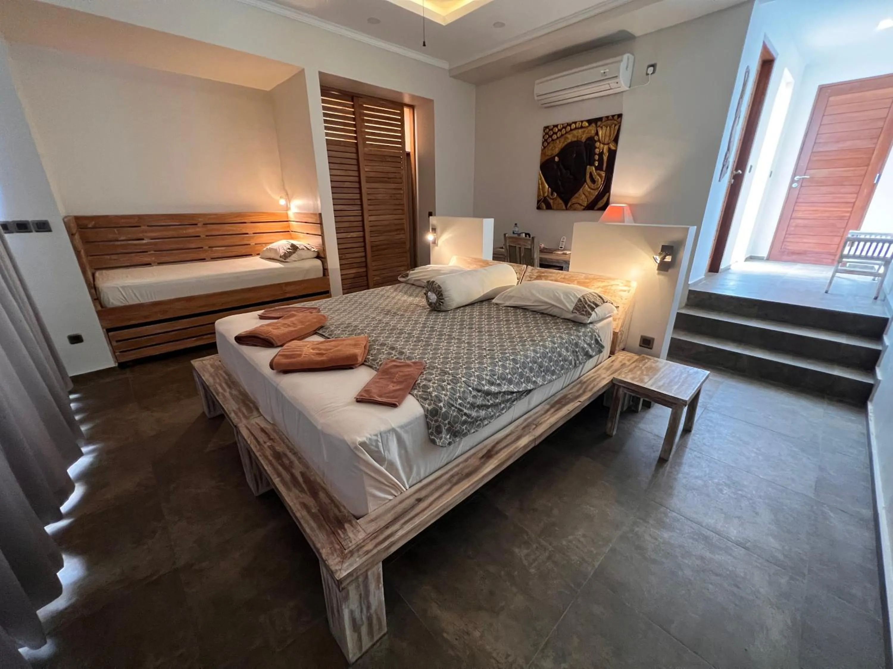 Bedroom, Bed in Relax Bali Dive & SPA ocean front resort