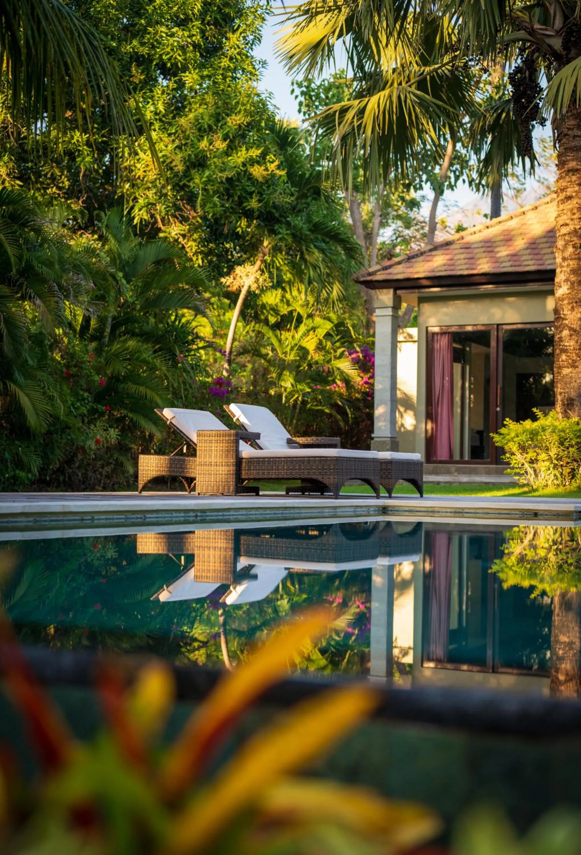 Swimming pool in Relax Bali Dive & SPA ocean front resort
