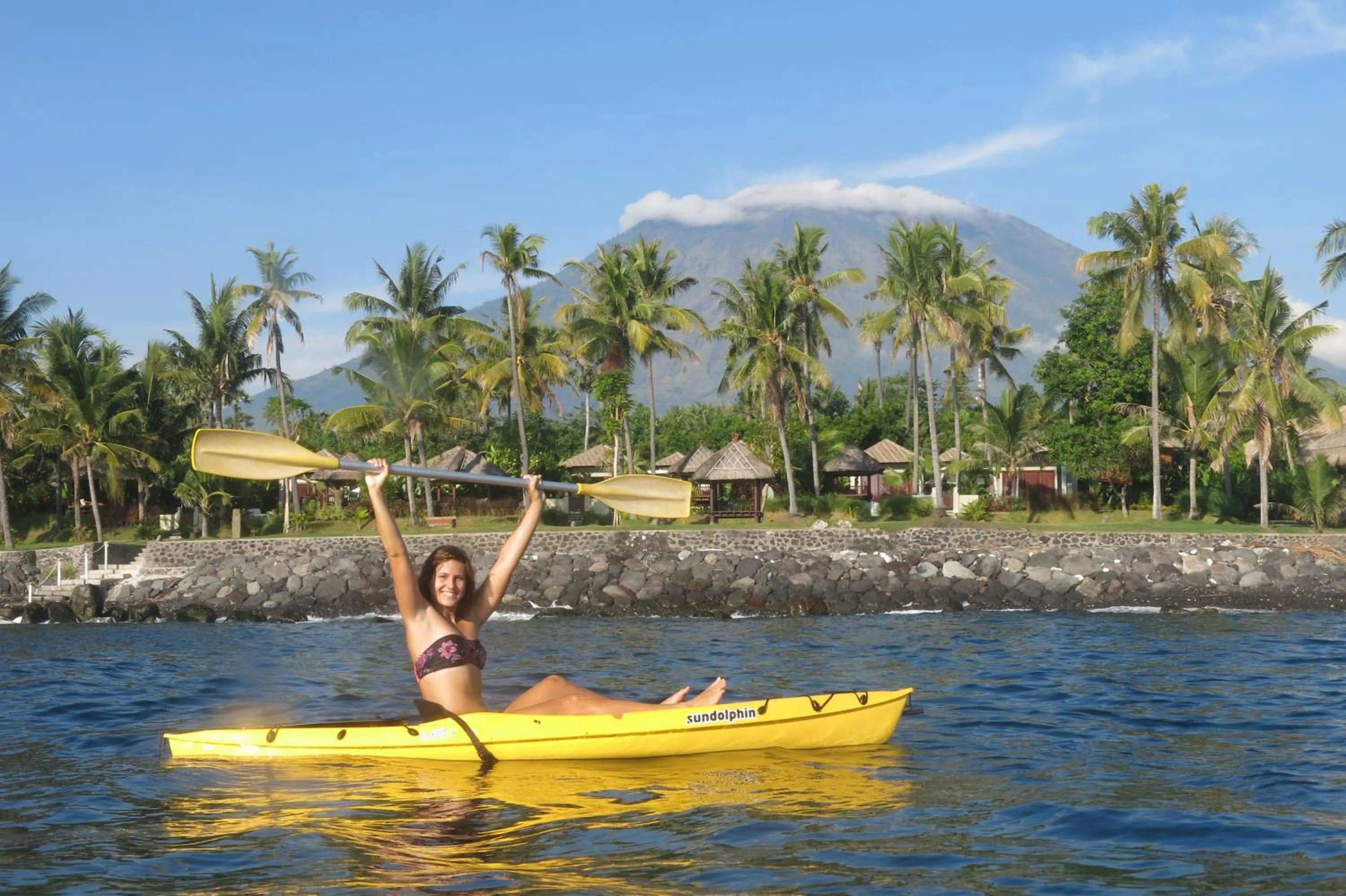 Beach in Relax Bali Dive & SPA ocean front resort
