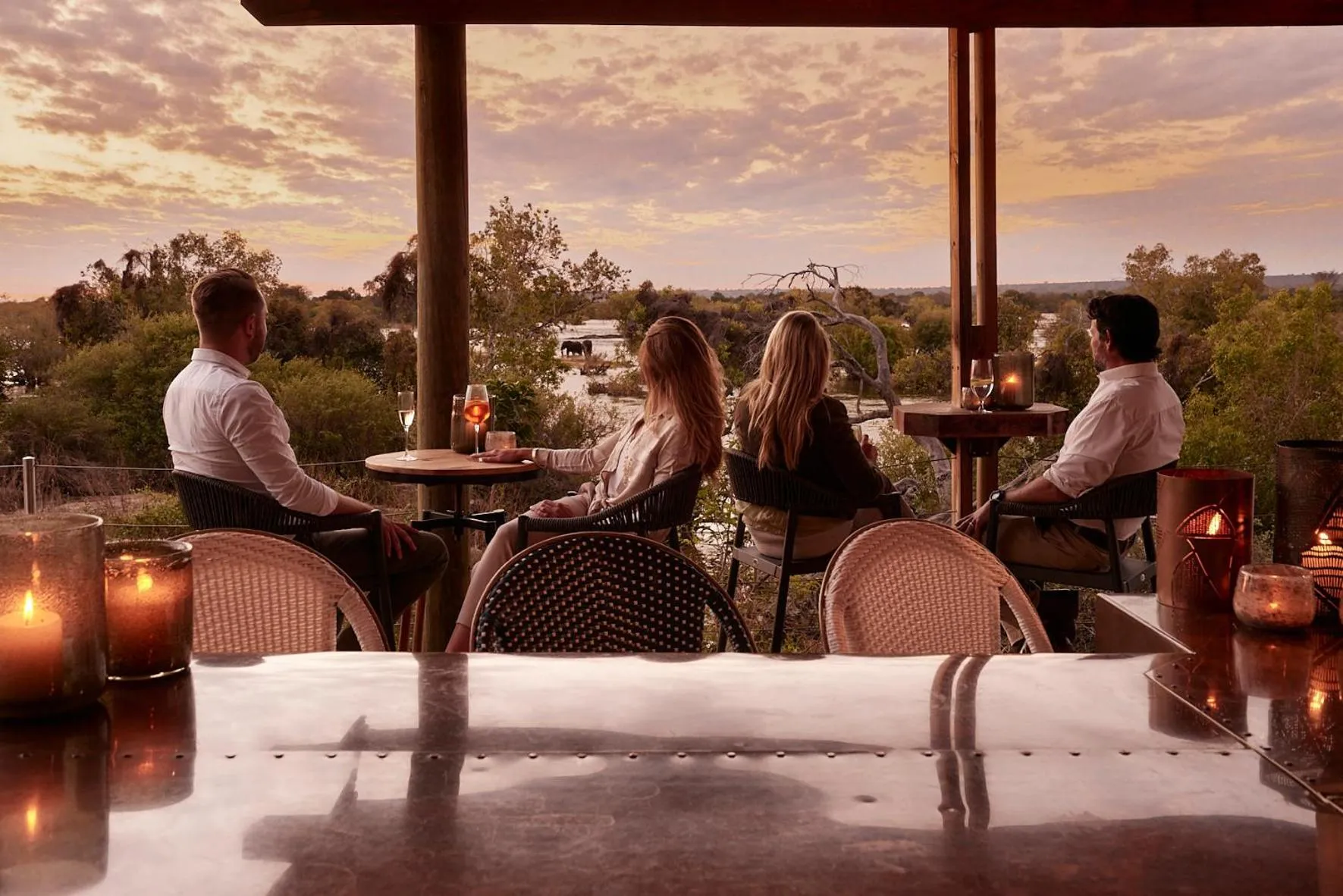 Lounge or bar in Victoria Falls River Lodge