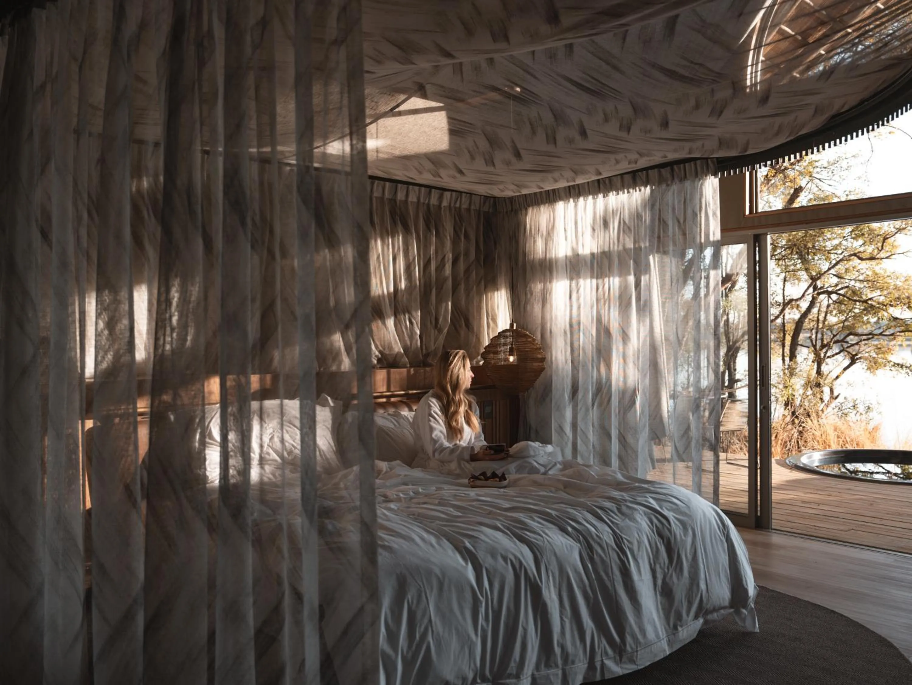 Bedroom, Bed in Victoria Falls River Lodge