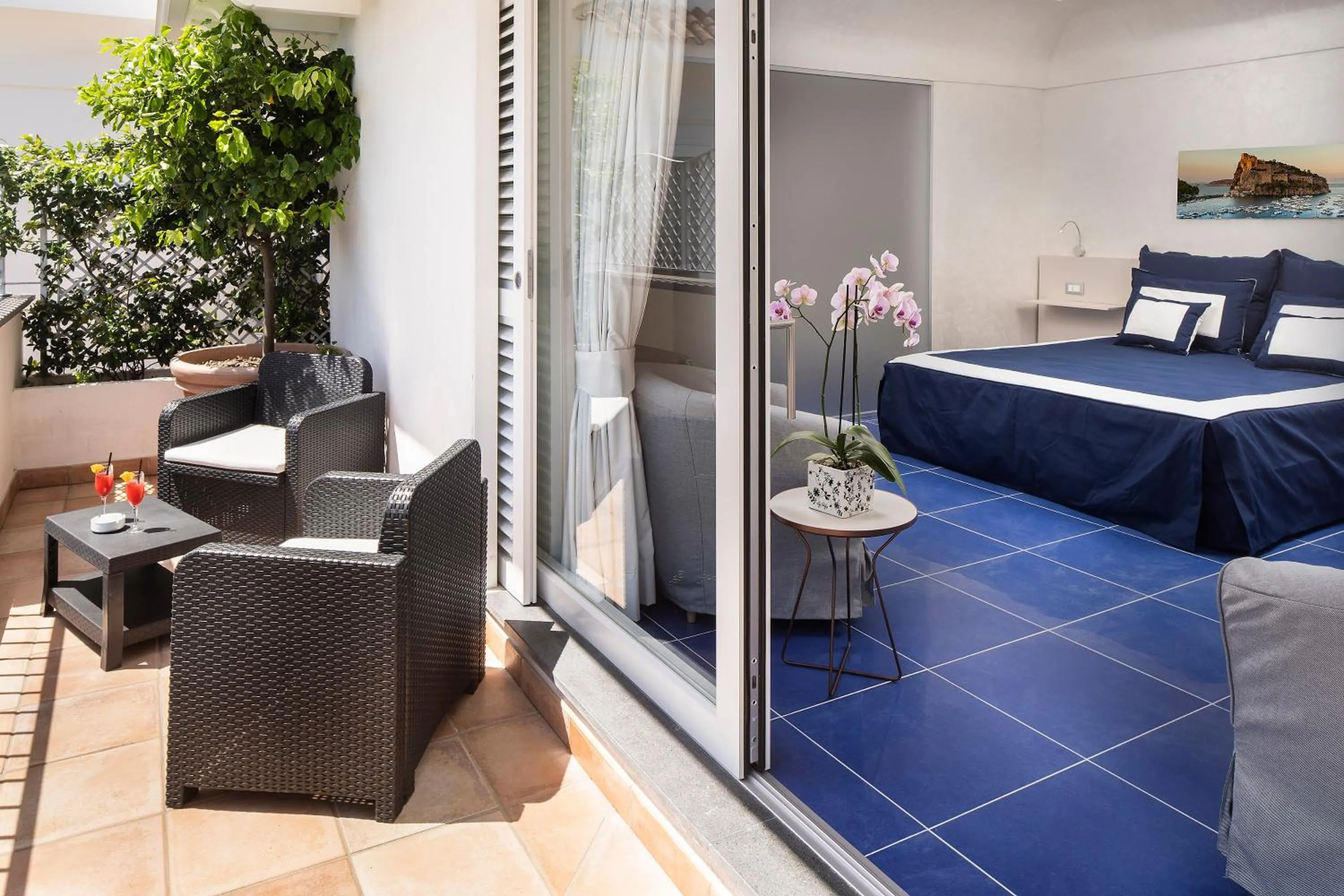 Balcony/Terrace, Bed in Grifo Hotel Charme & SPA