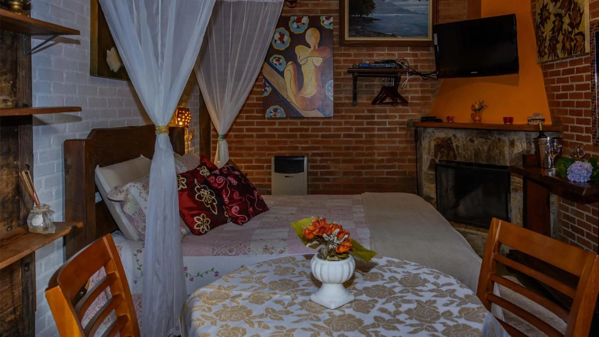 Bed in Pousada Alto da Neblina