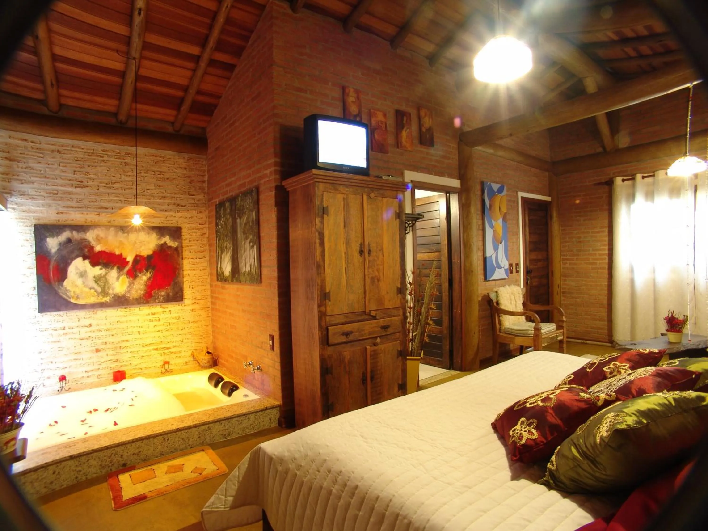 Bed in Pousada Alto da Neblina