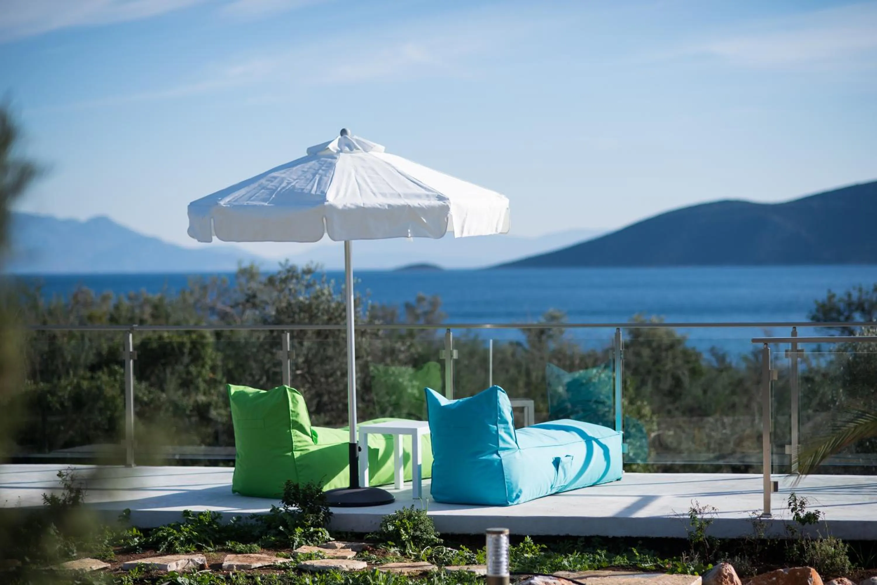 Seating area in Lavender Cove