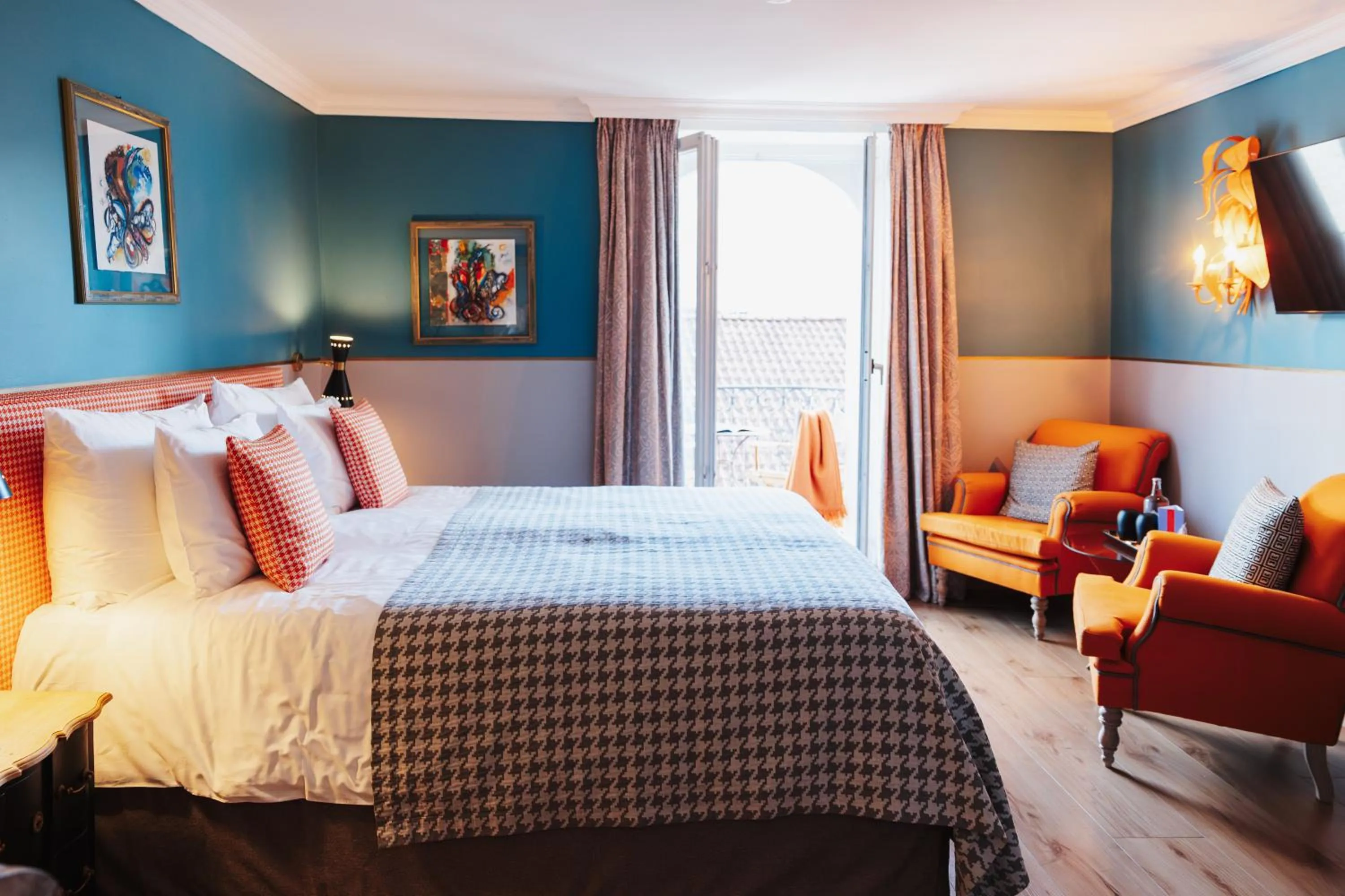 Balcony/Terrace, Bed in Art Hotel Riposo