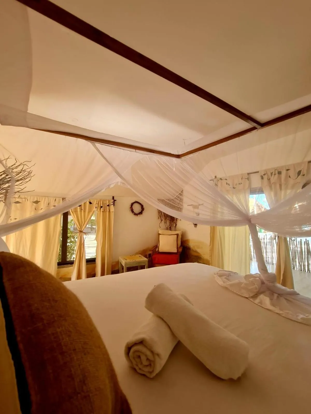 Bed in Kinazi Upepo Beach Eco Sport Resort