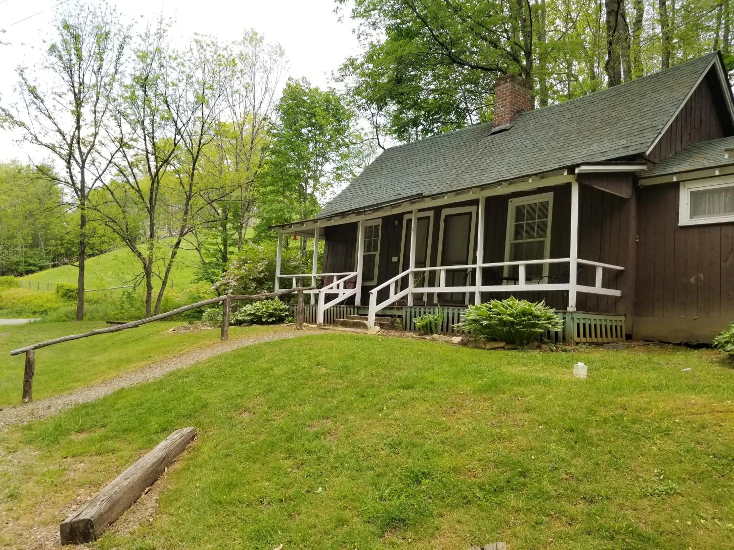 Quiet street view in The Cabins at Healing Springs