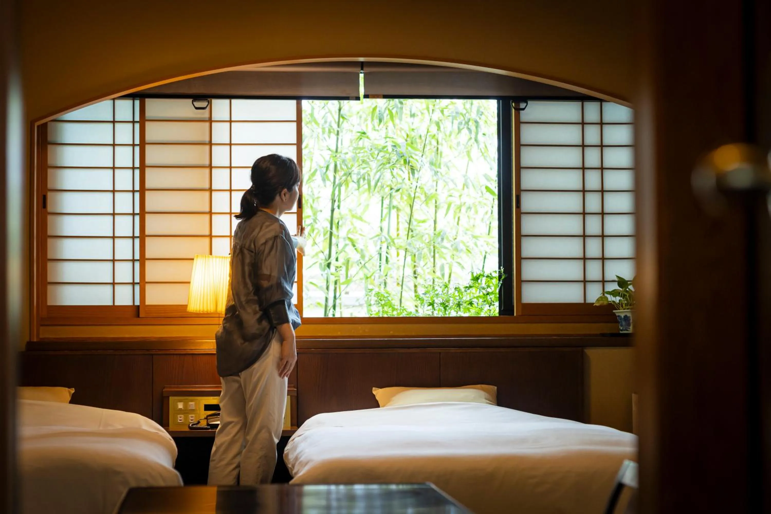 Bed in Hotel Kazahaya