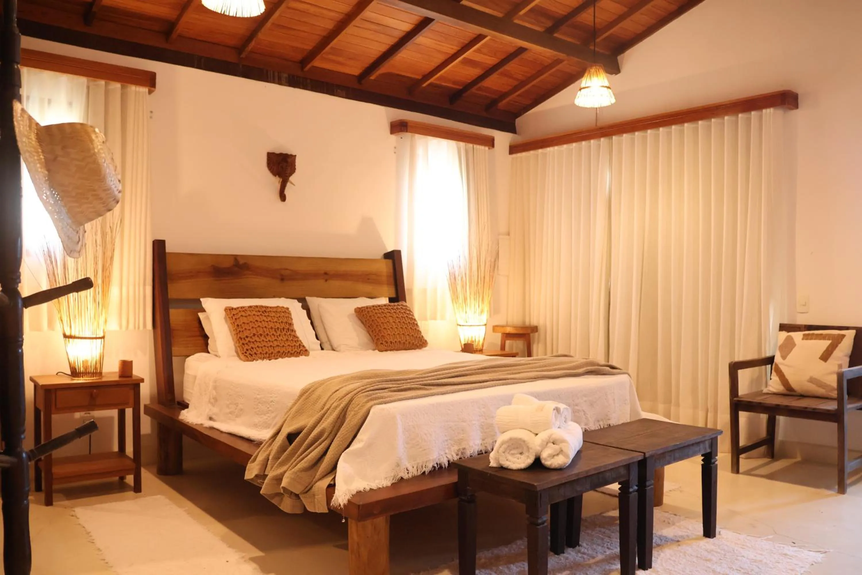 Bed in Villa Prana Trancoso - Vista mar