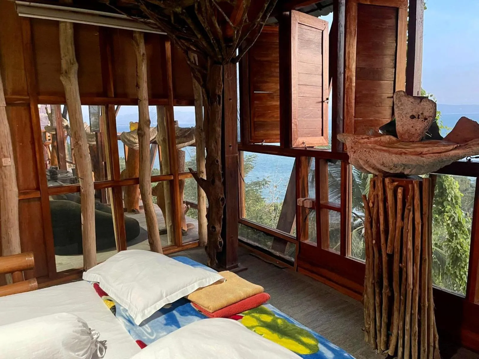 Bed in Karang Aji Beach Villa