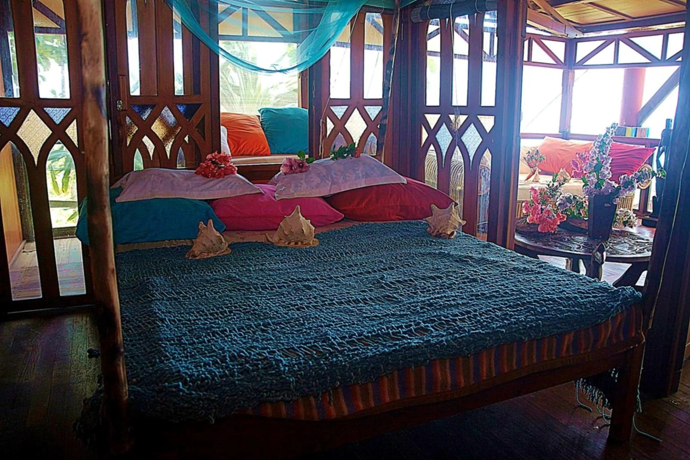 Bed in Karang Aji Beach Villa