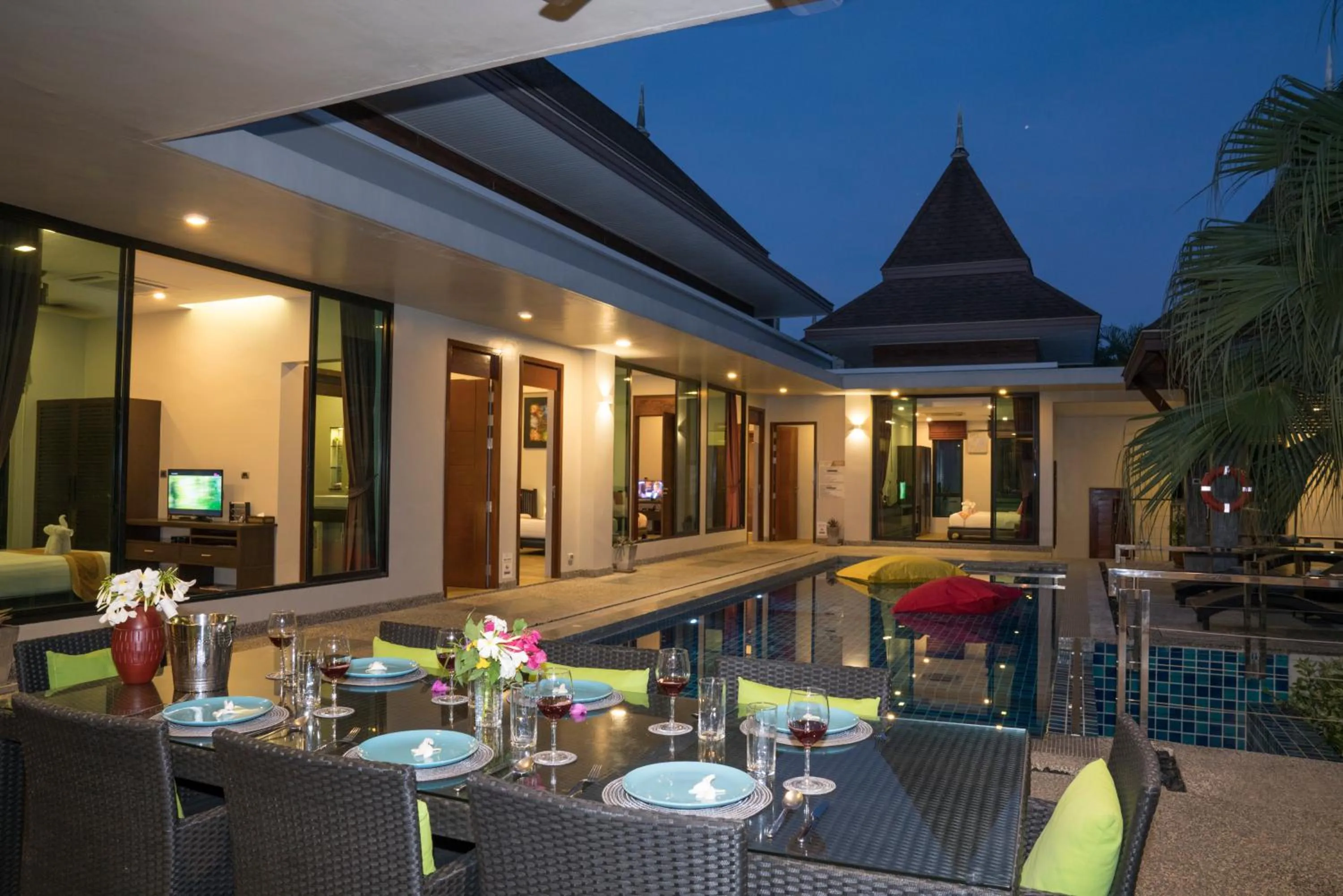 Patio in Narintara Private Pool Villas - Free Tuk-Tuk Service to the Beach!