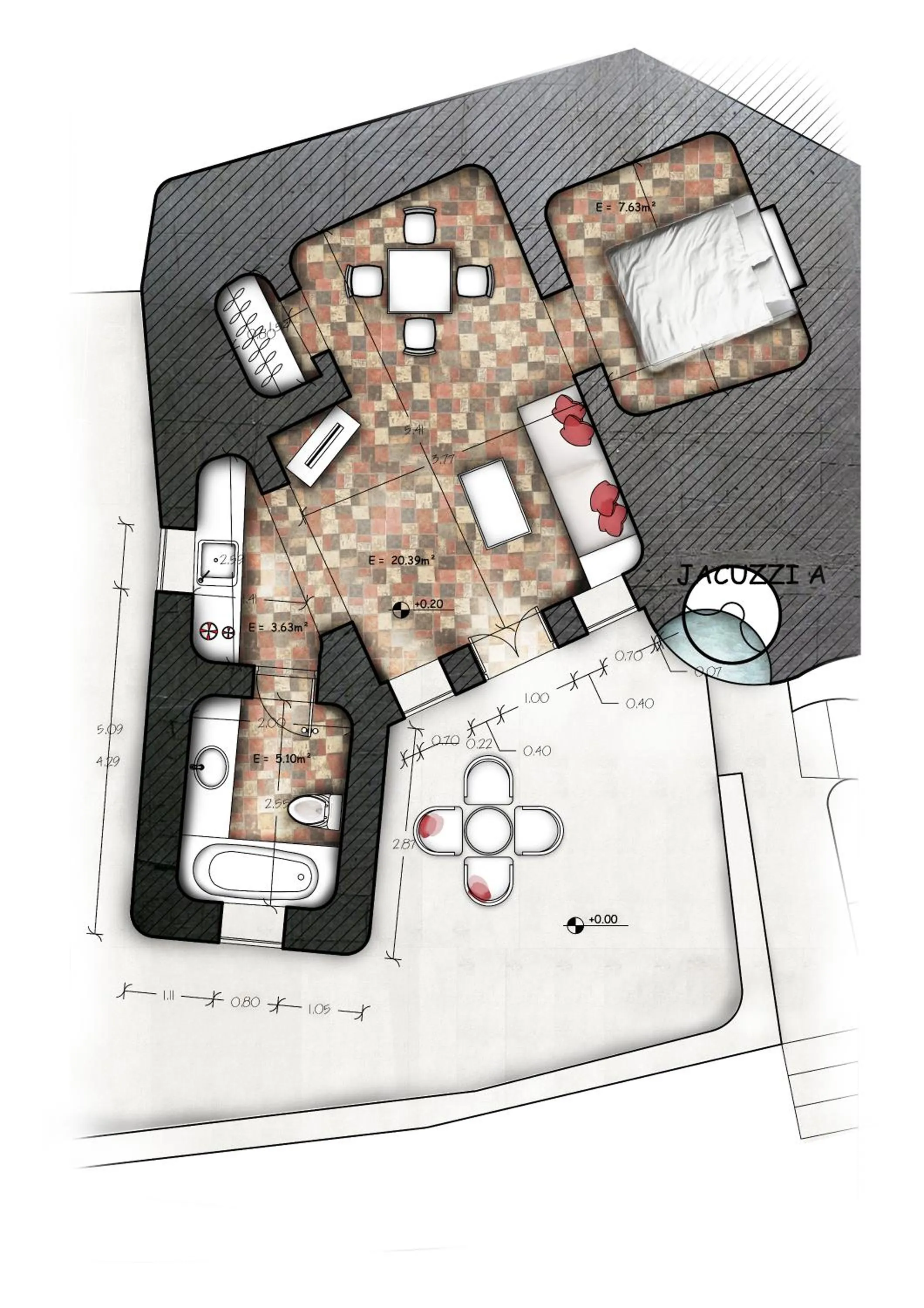 Floor plan in The Architect's Cave House
