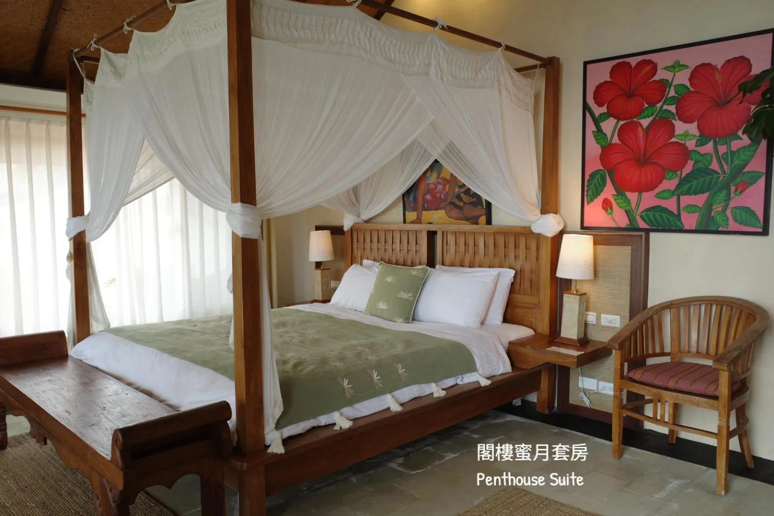 Bed in Red Garden Resort