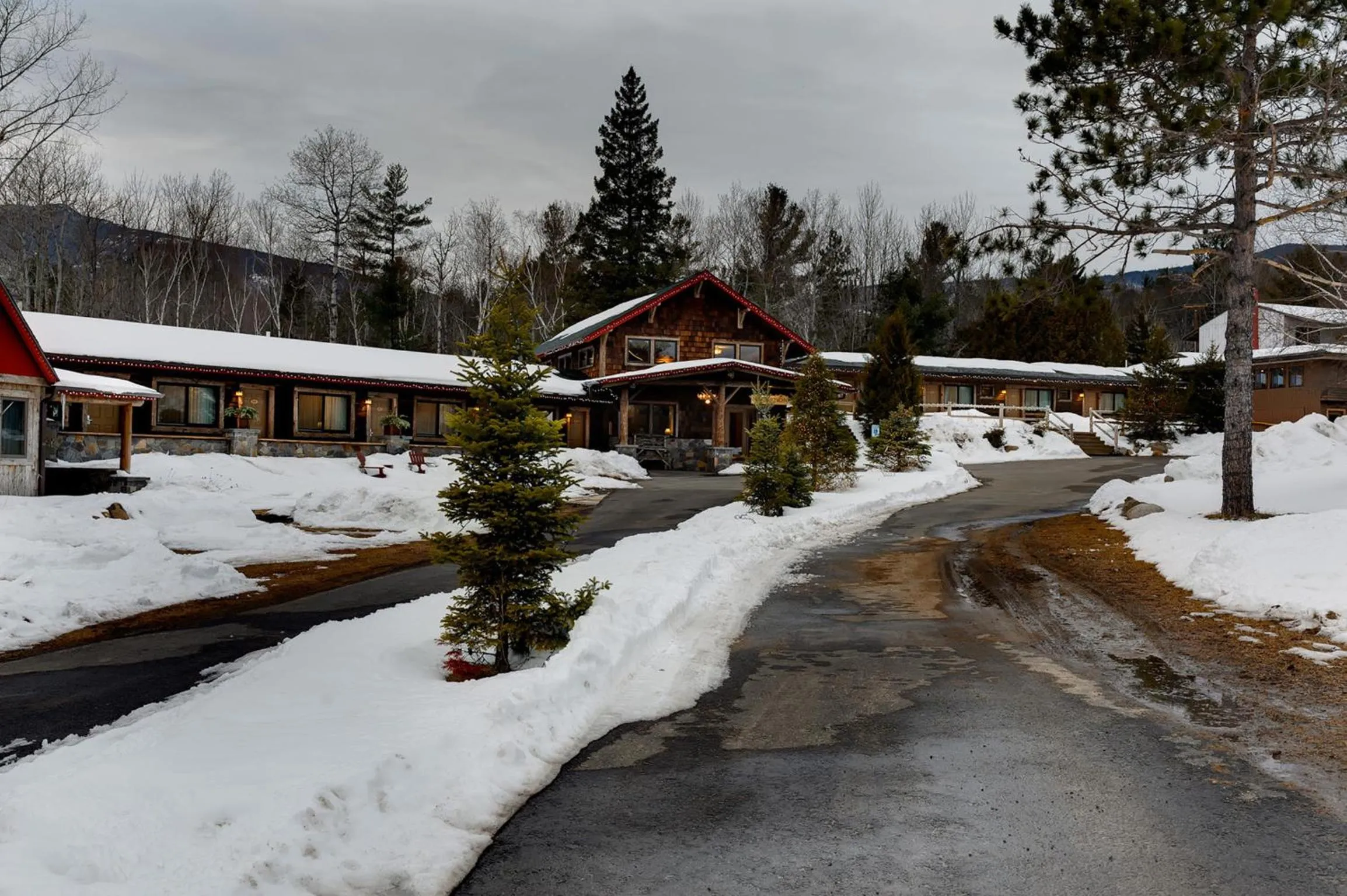 Winter in Adirondack Spruce Lodge