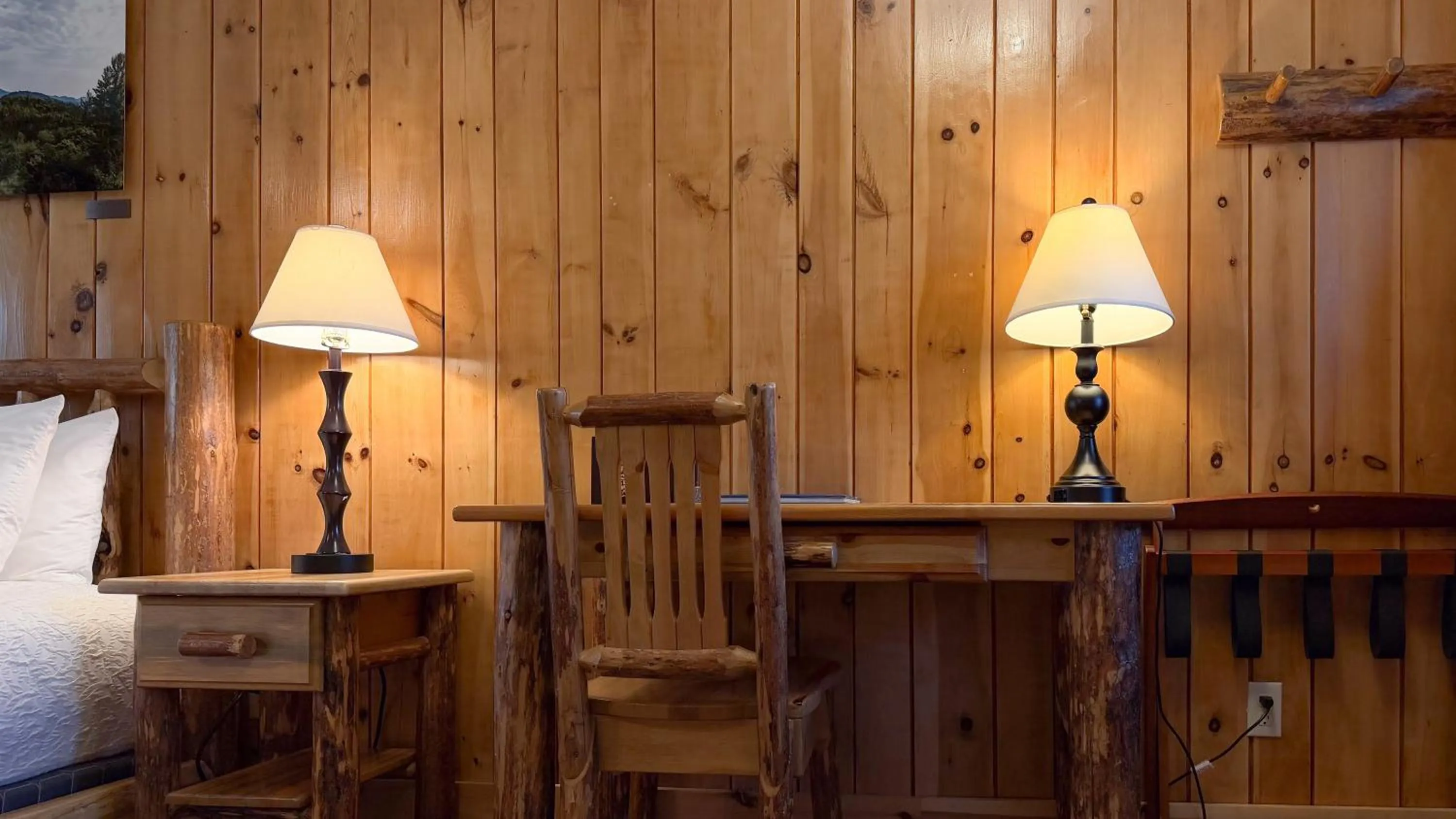 Seating area in Adirondack Spruce Lodge