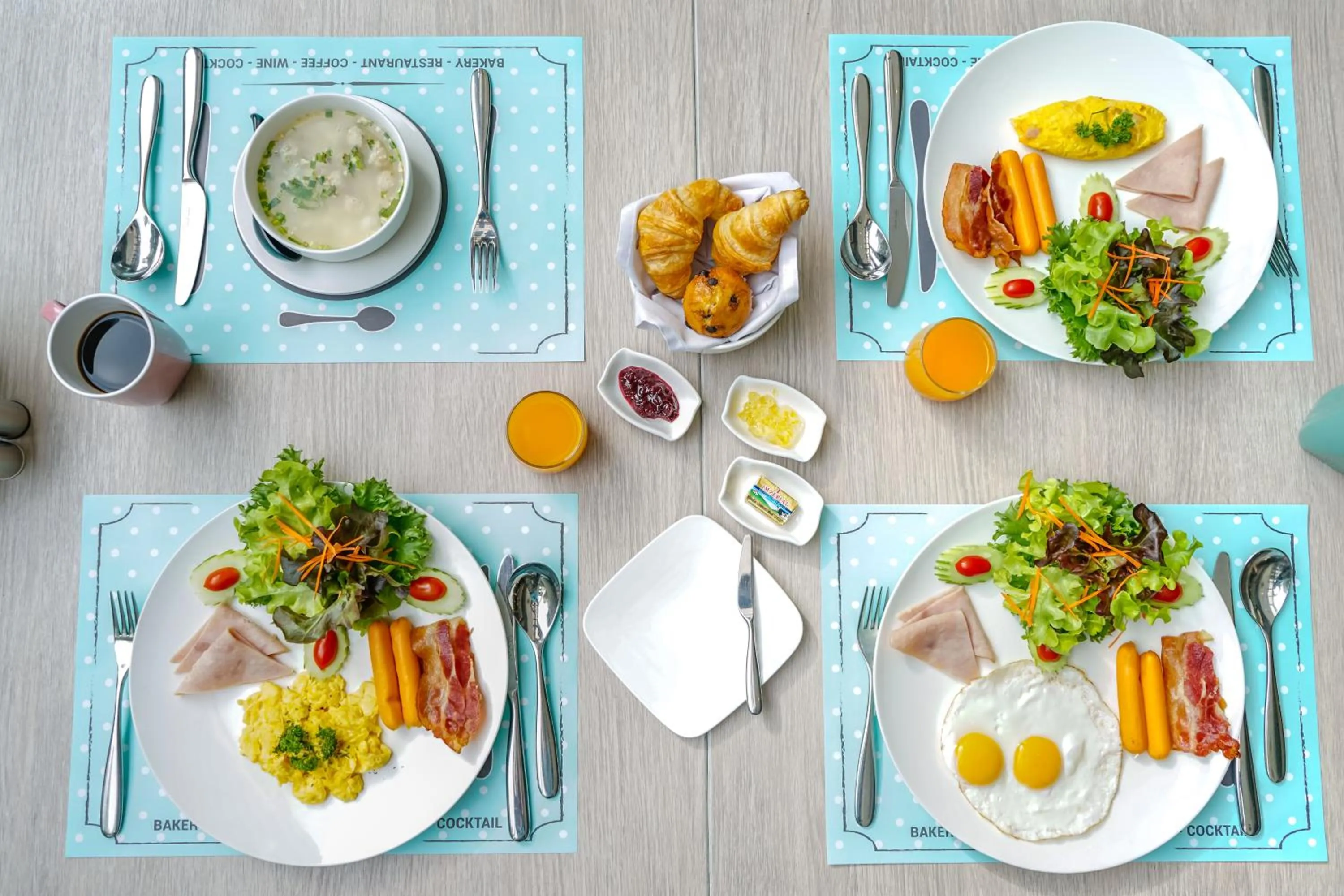 American breakfast in Serenity Hotel and Spa Kabinburi