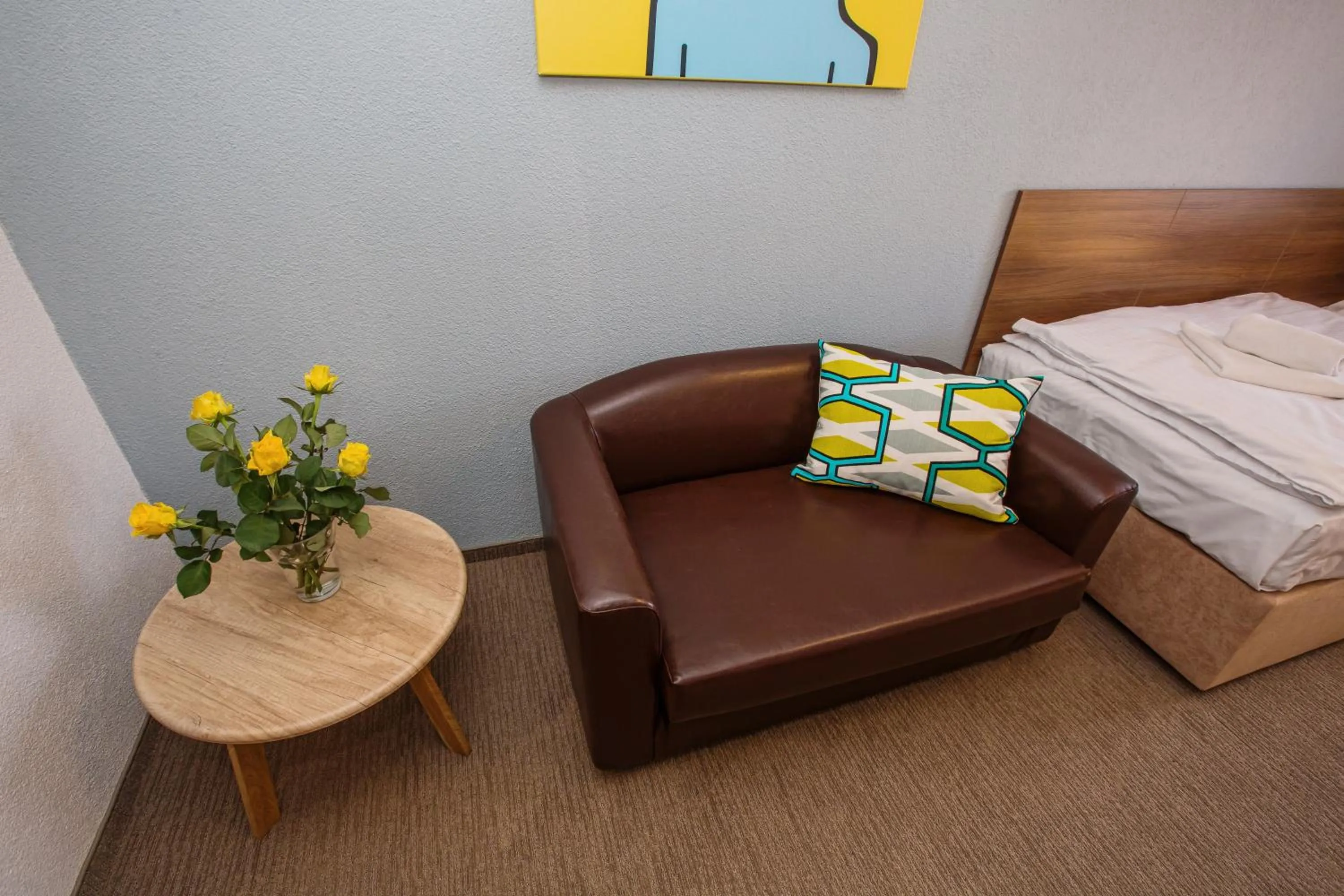 Seating area, Bed in Hotel Na Šustně