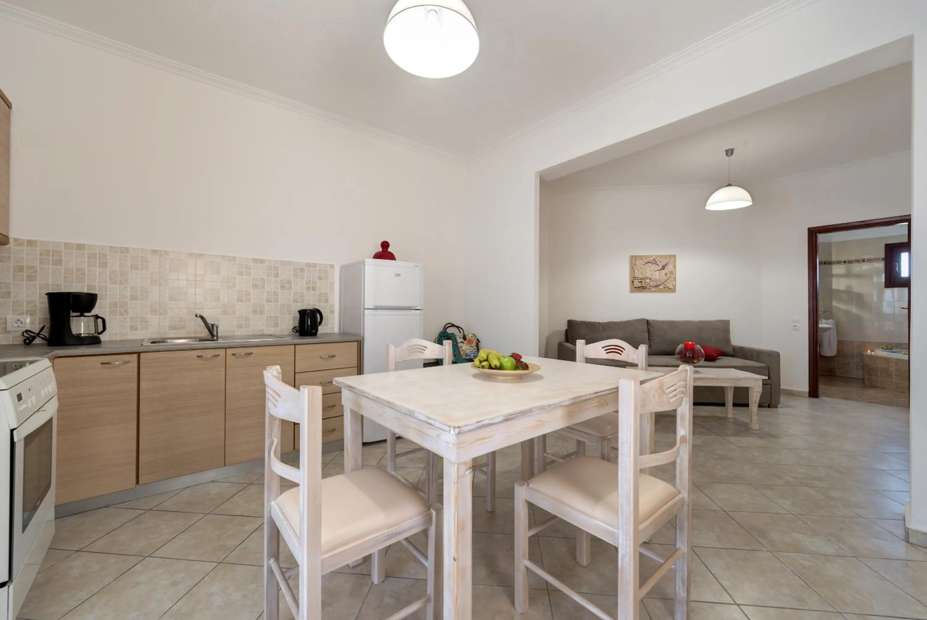 Kitchen or kitchenette in Akrotiri Apartments