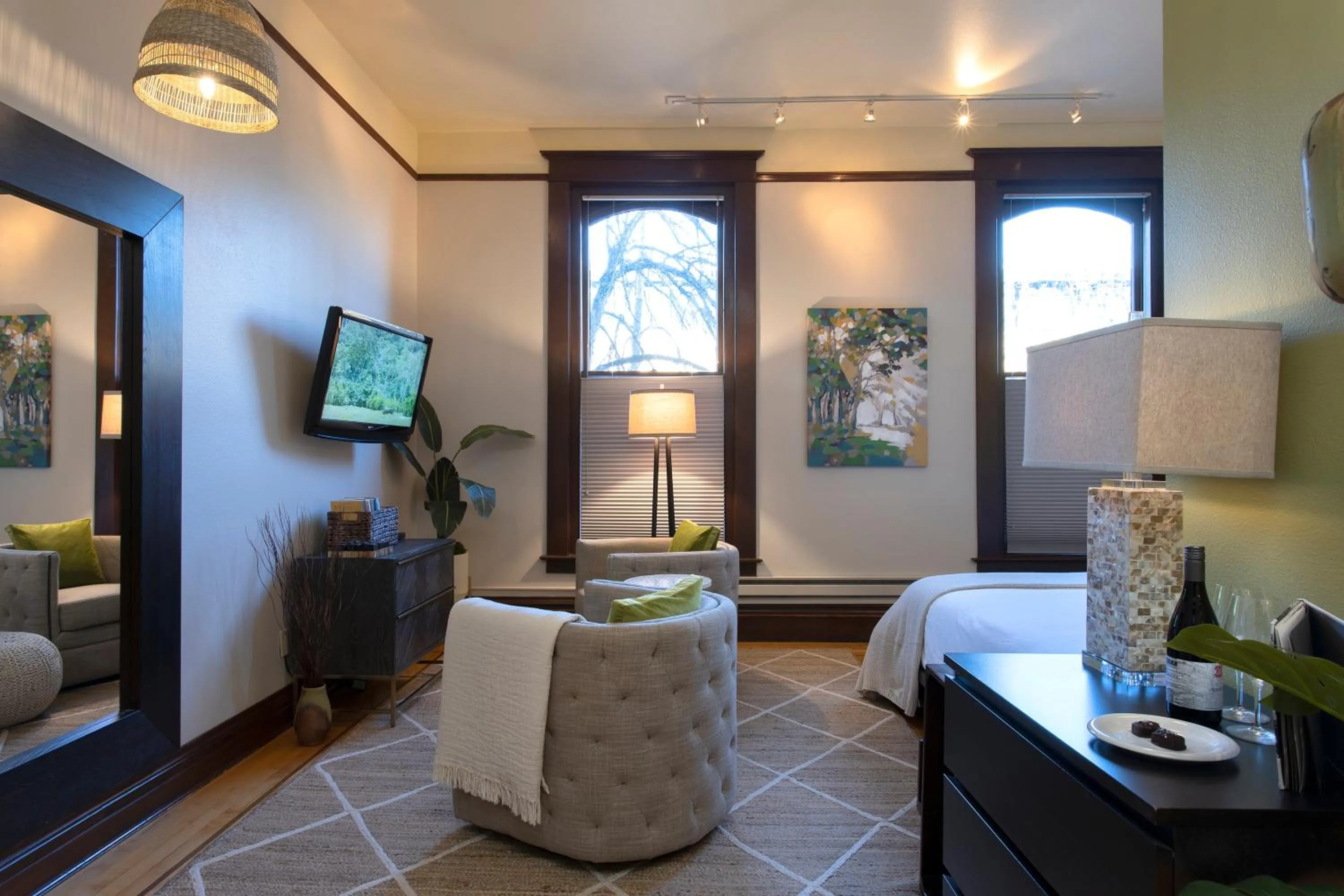 Living room, Bed in 3rd Street Flats