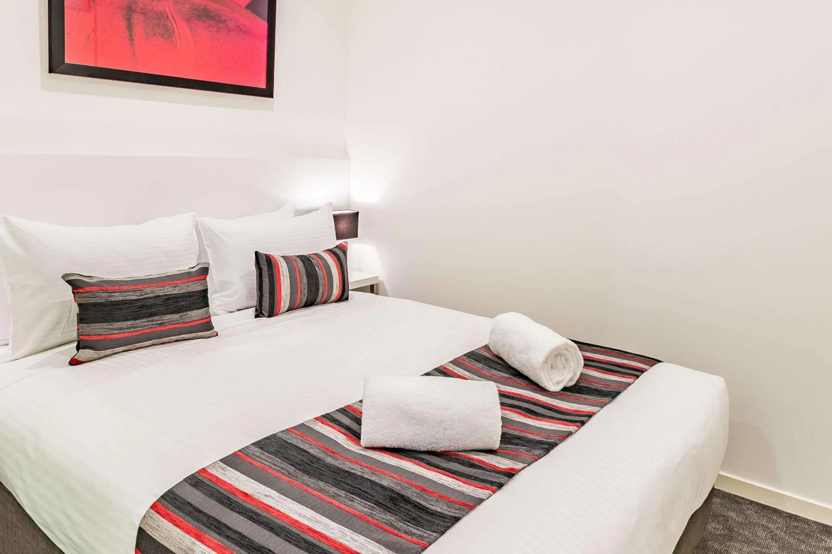 Bedroom, Bed in Comfort Apartments Box Hill